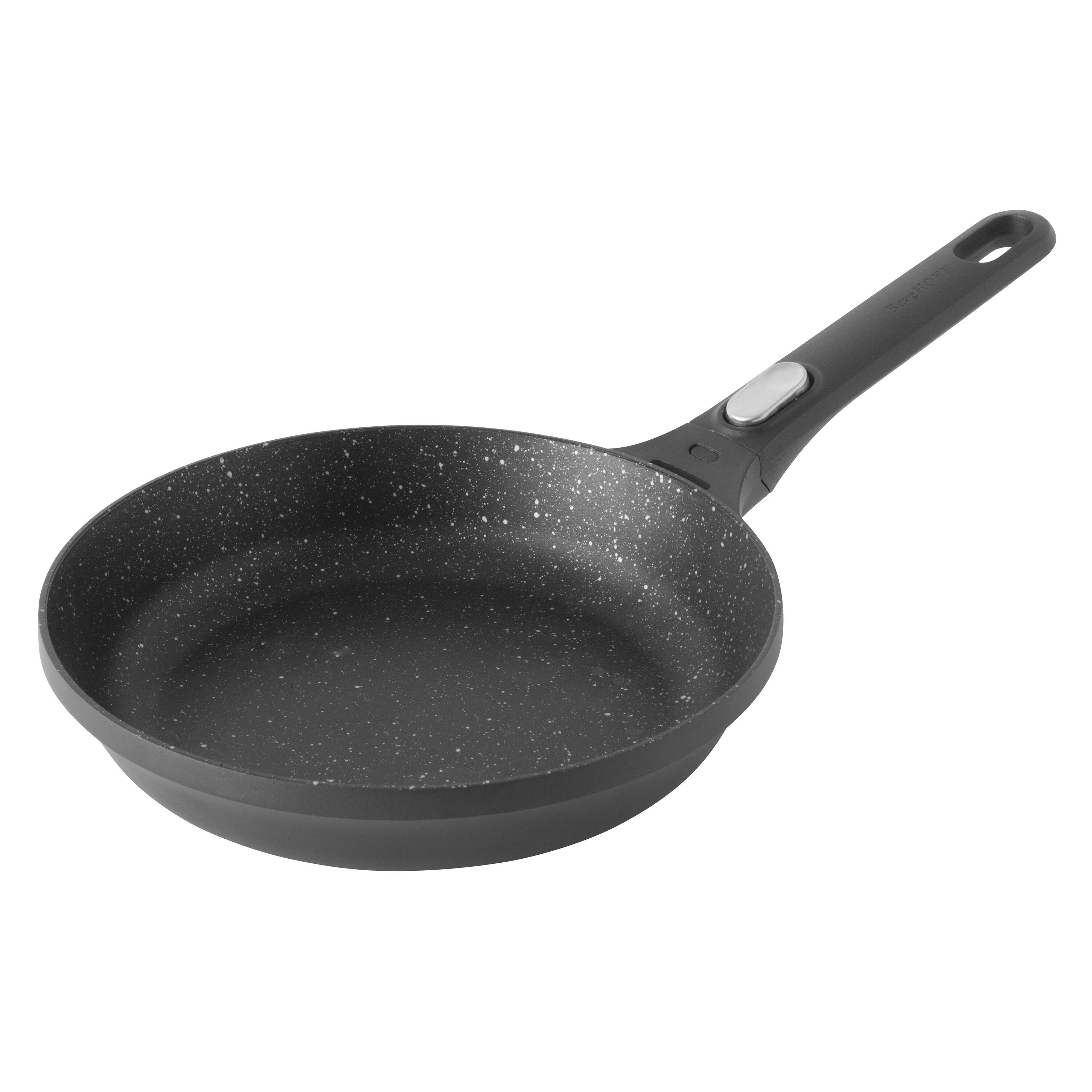 Angle. BergHOFF - BergHOFF GEM Nonstick Aluminum 10" Fry Pan, Detachable Handle - Black.