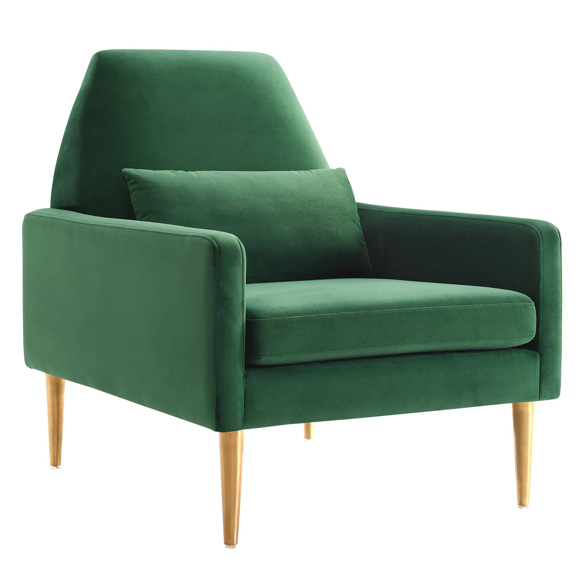 Angle. Modway - Liliana Performance Velvet Armchair by Modway - Emerald.