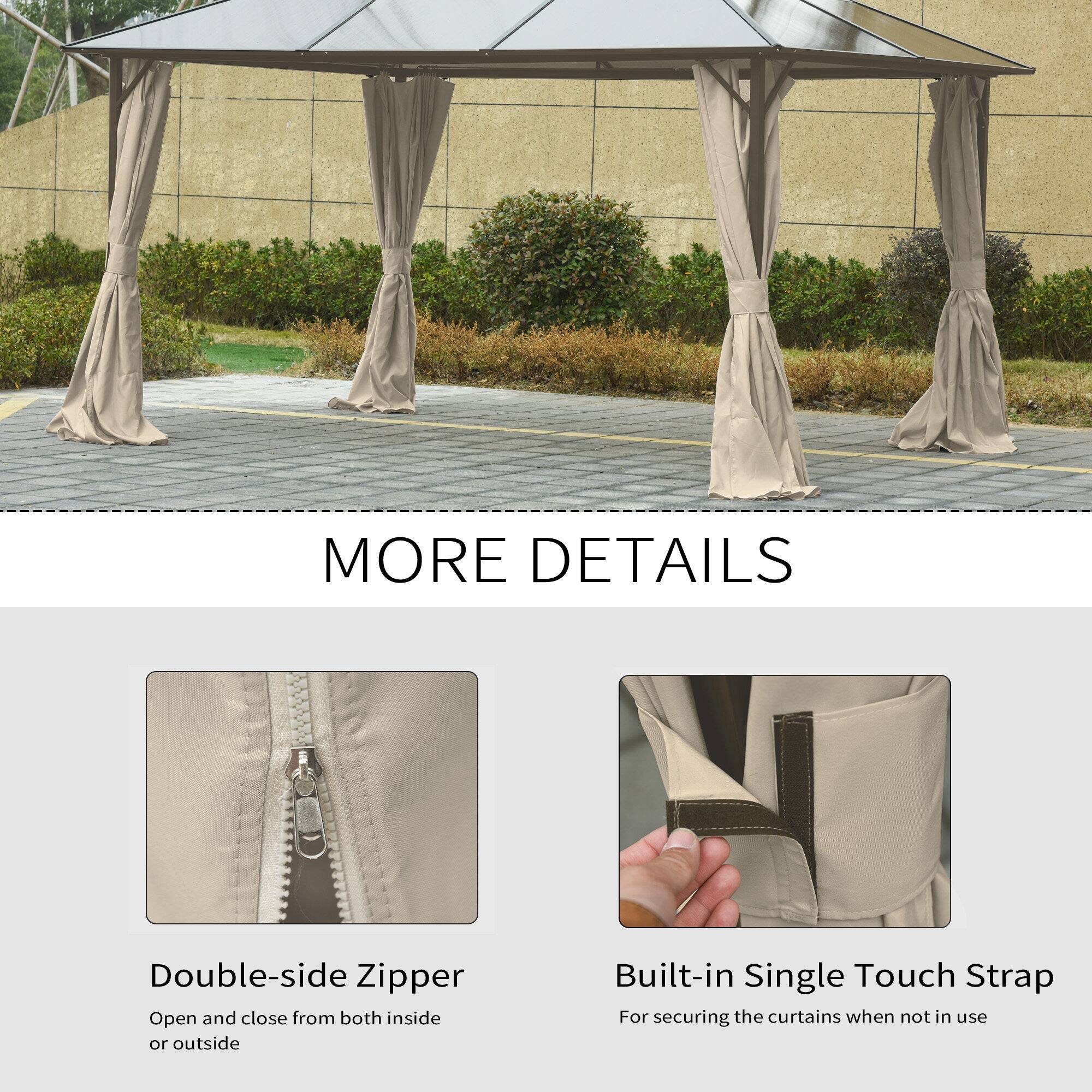 MORE DETAILS
Double-side Zipper
Open and close from both inside or outside
Built-in Single Touch Strap
For securing the curtains when not in use