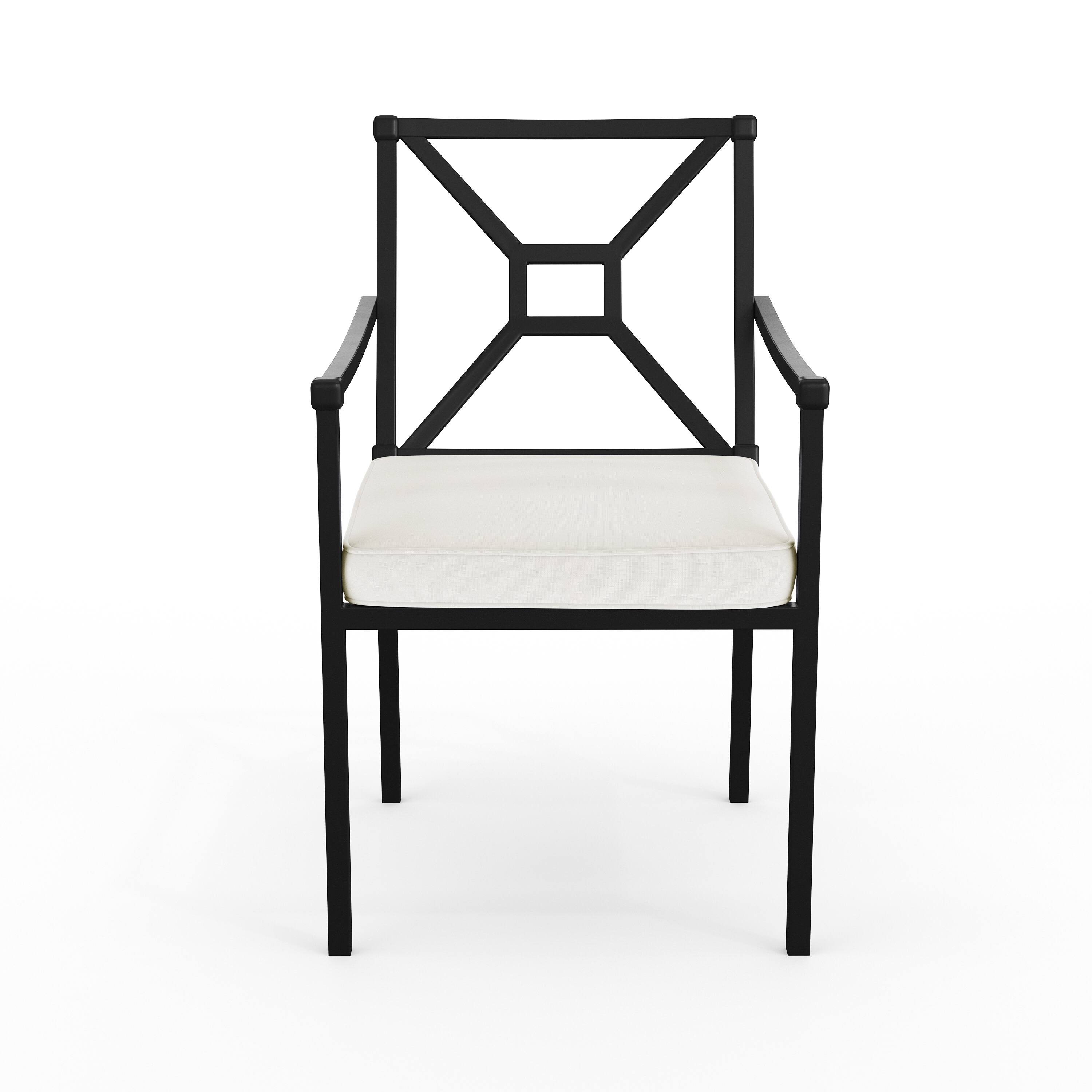 Alt View 10. Martha Stewart - Lily Pond All-Weather Steel Frame Stackable Patio Armchair with Cushion - Cream Cushions/Black Frame.