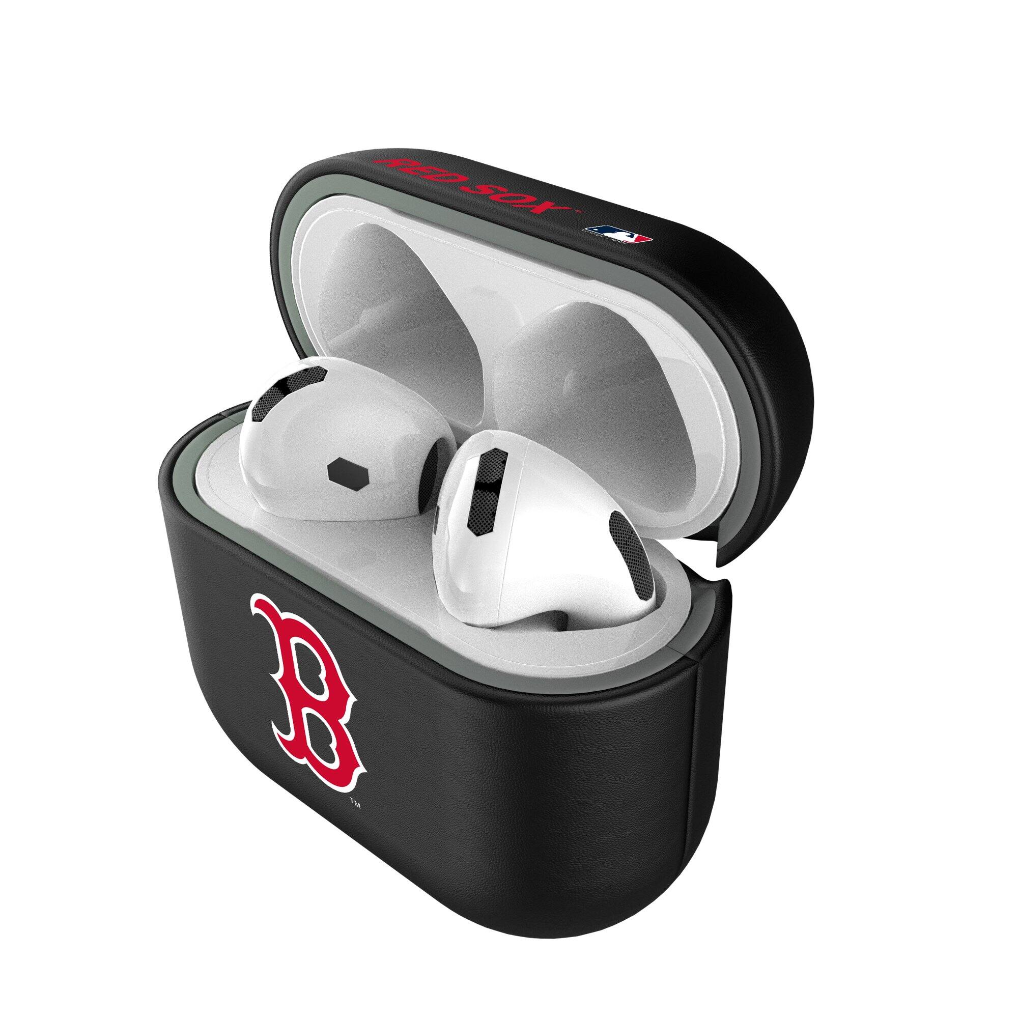 Alt View 3. Keyscaper - Boston Red Sox Insignia AirPods 4th Generation Case Cover - No Size - Black.