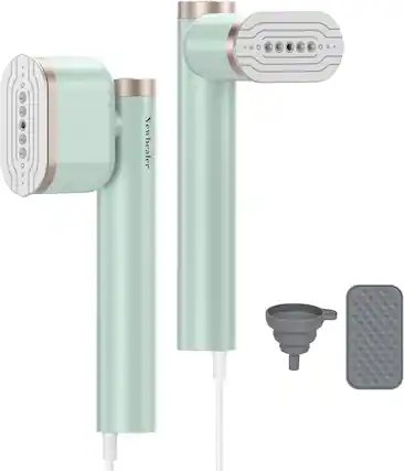 Front. Newbealer - Steamer for Clothes,1200W Portable Handheld Steam Iron,15S Heat-up,360° Leak-Proof,Horizontal and Vertical Steaming - Green.