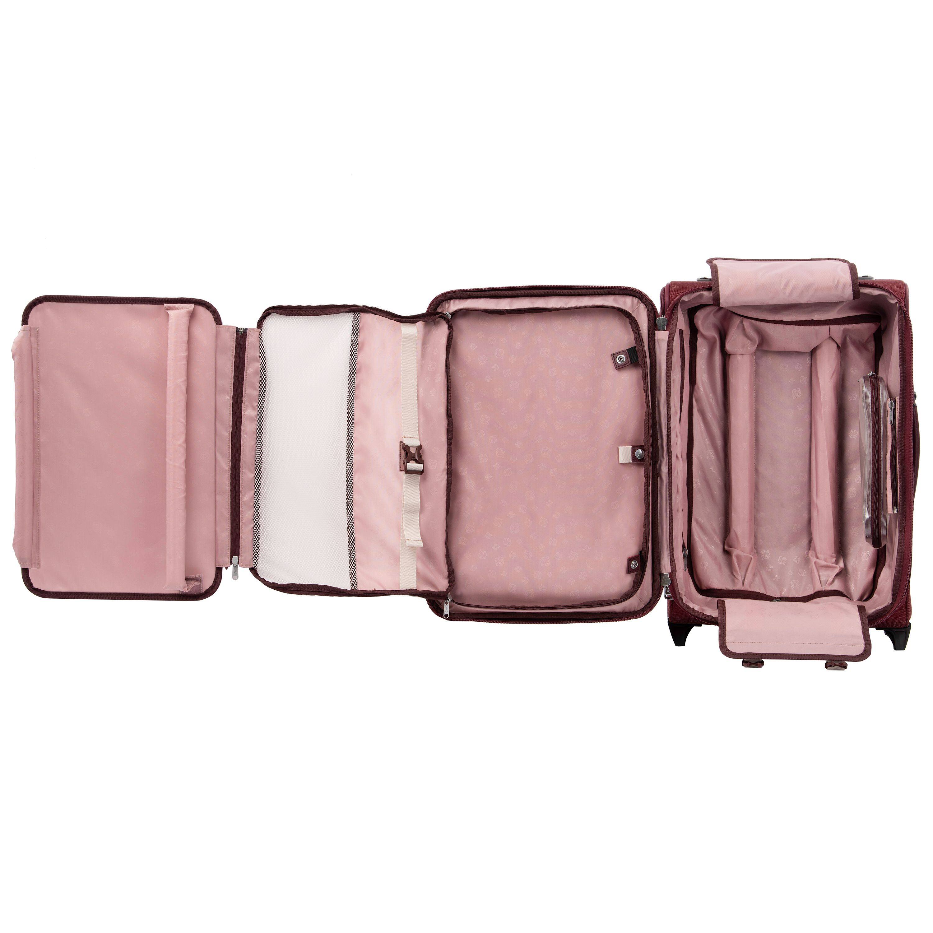 Left. Travelpro - Travelpro Platinum Elite Softside Expandable 22" Carry On Spinner - Bordeaux.