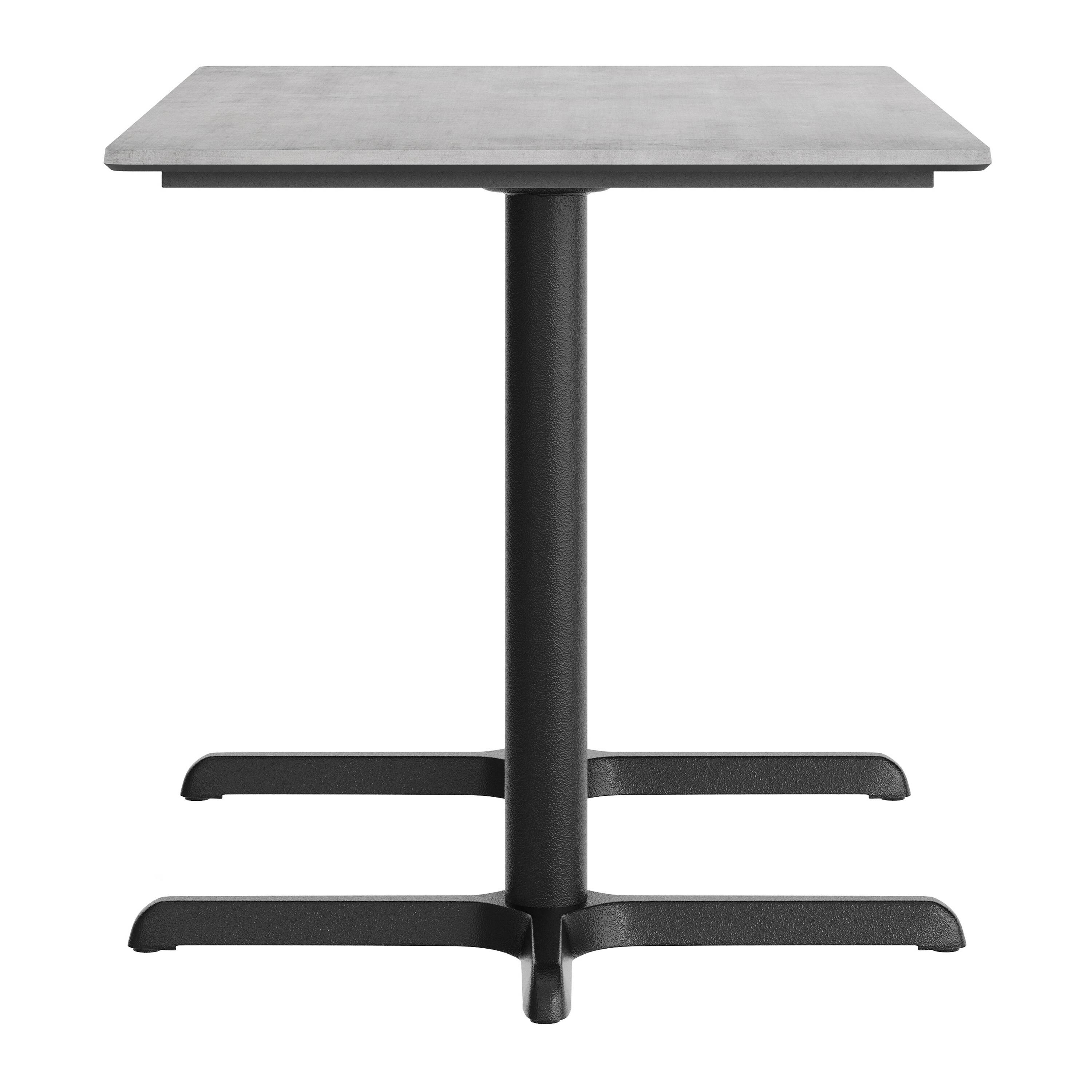 Alt View 7. Emma + Oliver - PureShield Tabletop with Seam-Free Surface Innovation and Table Height X-Base - Gray Faux Concrete/Black Base.