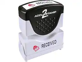 Accu-Stamp - 2 Received Rectangle Pre-inked Stamp, Blue and Red Ink, 1 5/8 x 1/2" - Multicolor