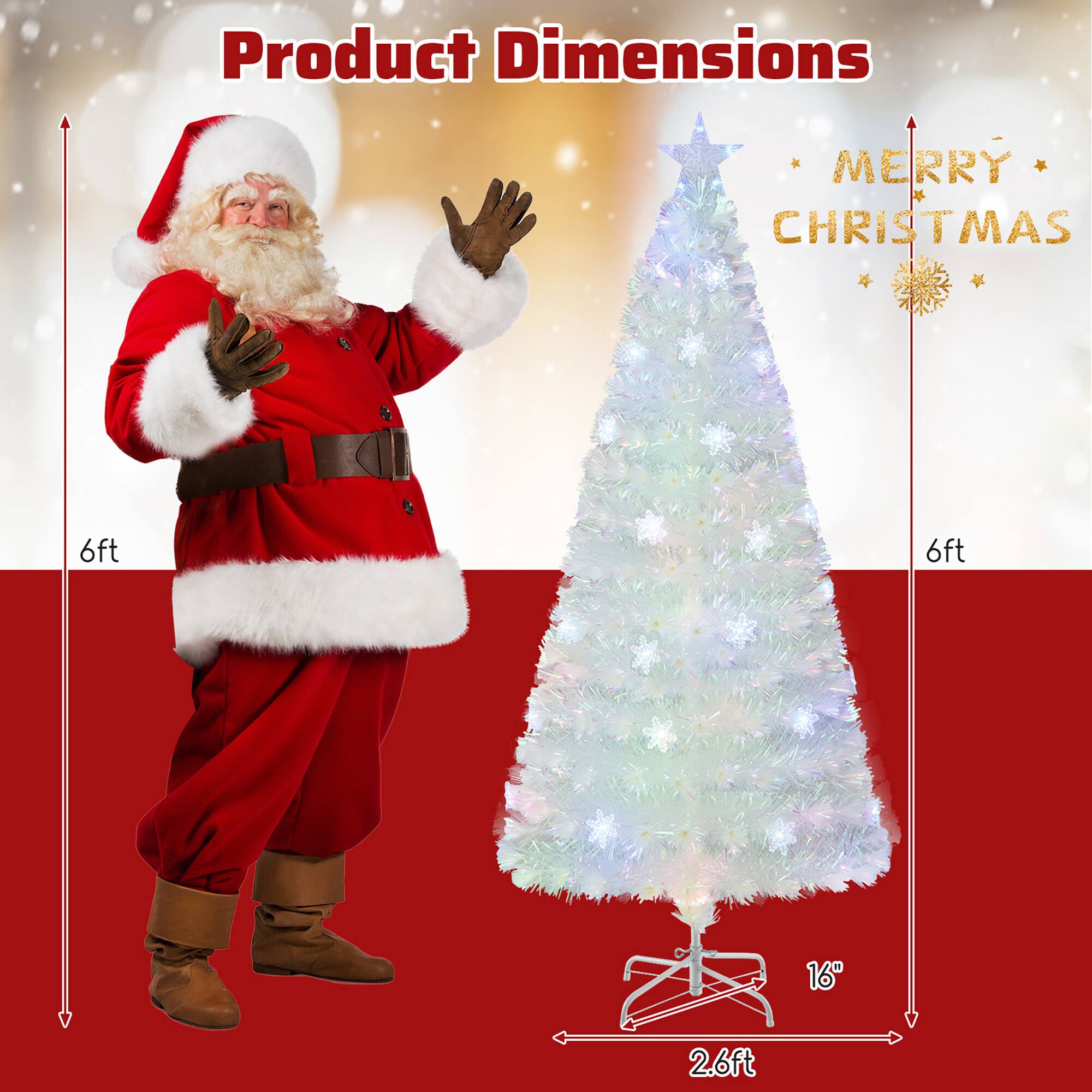 Product Dimensions

MERRY CHRISTMAS

6ft

6ft

16"

2.6ft