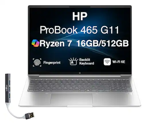 HP ProBook 465 G11 Ryzen 7 16GB/512GB Fingerprint A Backlit Keyboard Wi-Fi 6E