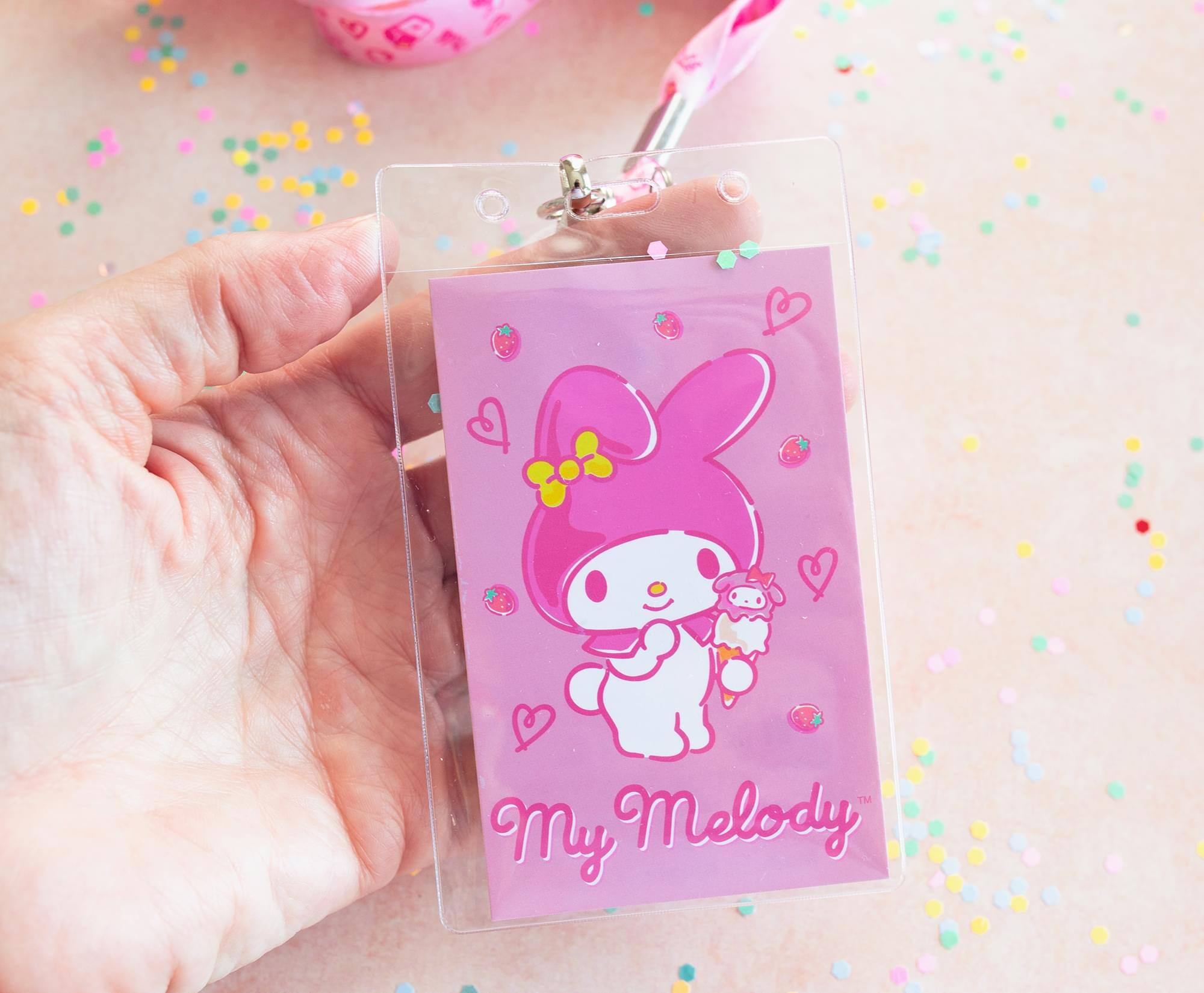 Alt View 10. Surreal Entertainment - Sanrio My Melody And Kuromi Lanyards With ID Badge Holders and Charms | Set of 2 - Pink.