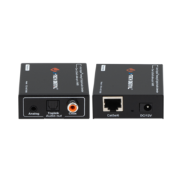 J-Tech Digital - Digital and Analog Audio Extender Over Ethernet CAT5e/6 (1640ft) - Black