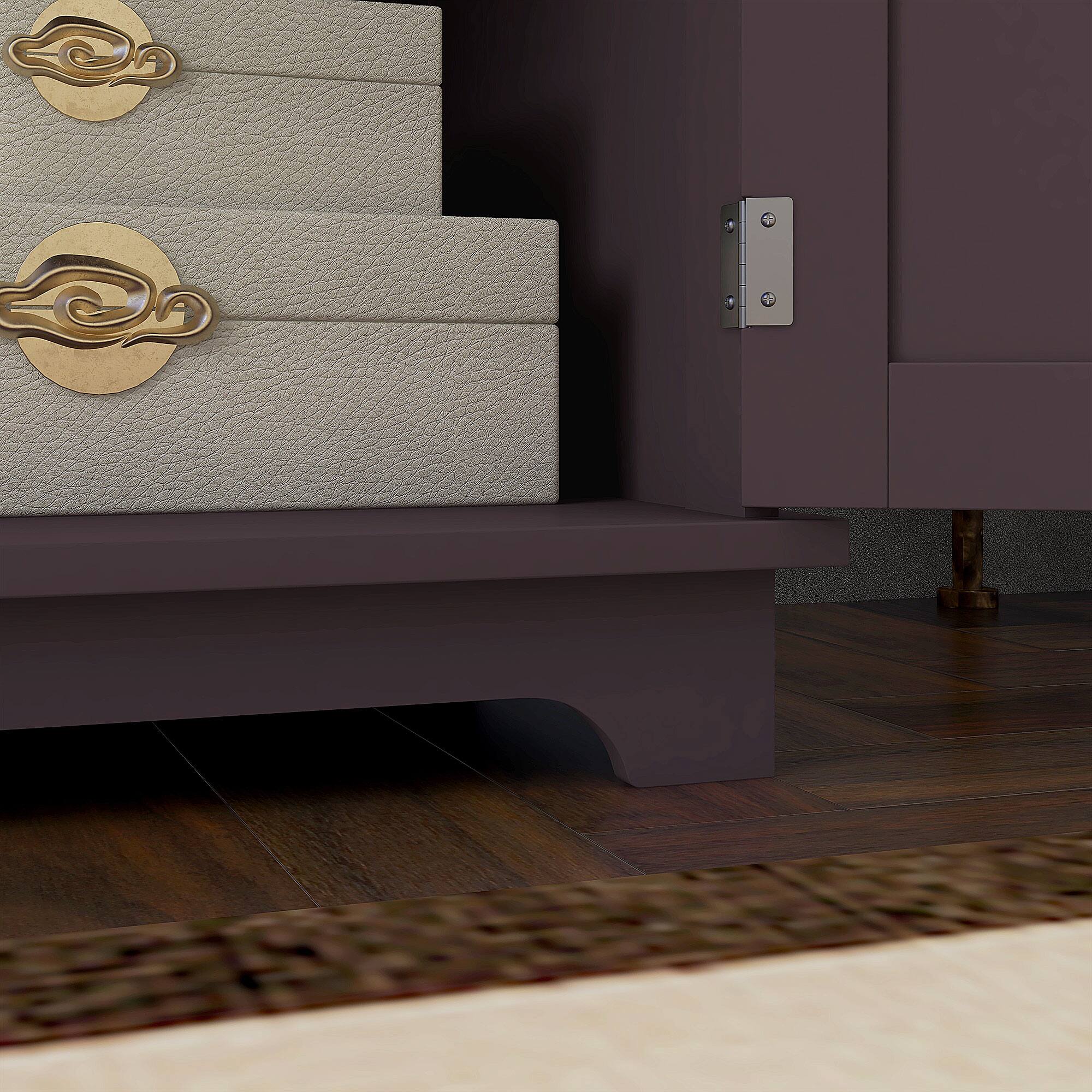 Alt View 8. Homcom - Sideboard with Solid Wood Countertop, Modern Kitchen Storage Cabinet, Coffee Bar Cabinet with 2 Drawers - Coffee.