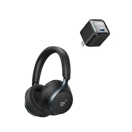 Front. Soundcore - by Anker, Space One, Active Noise Cancelling Headphones with USB C Charger, 2X Stronger Voice Reduction.
