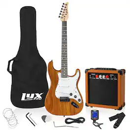 Lyxpro - Electric Guitar Kit, 39” Electric Guitar with Amp & Electric Guitar Accessories - Mahogany