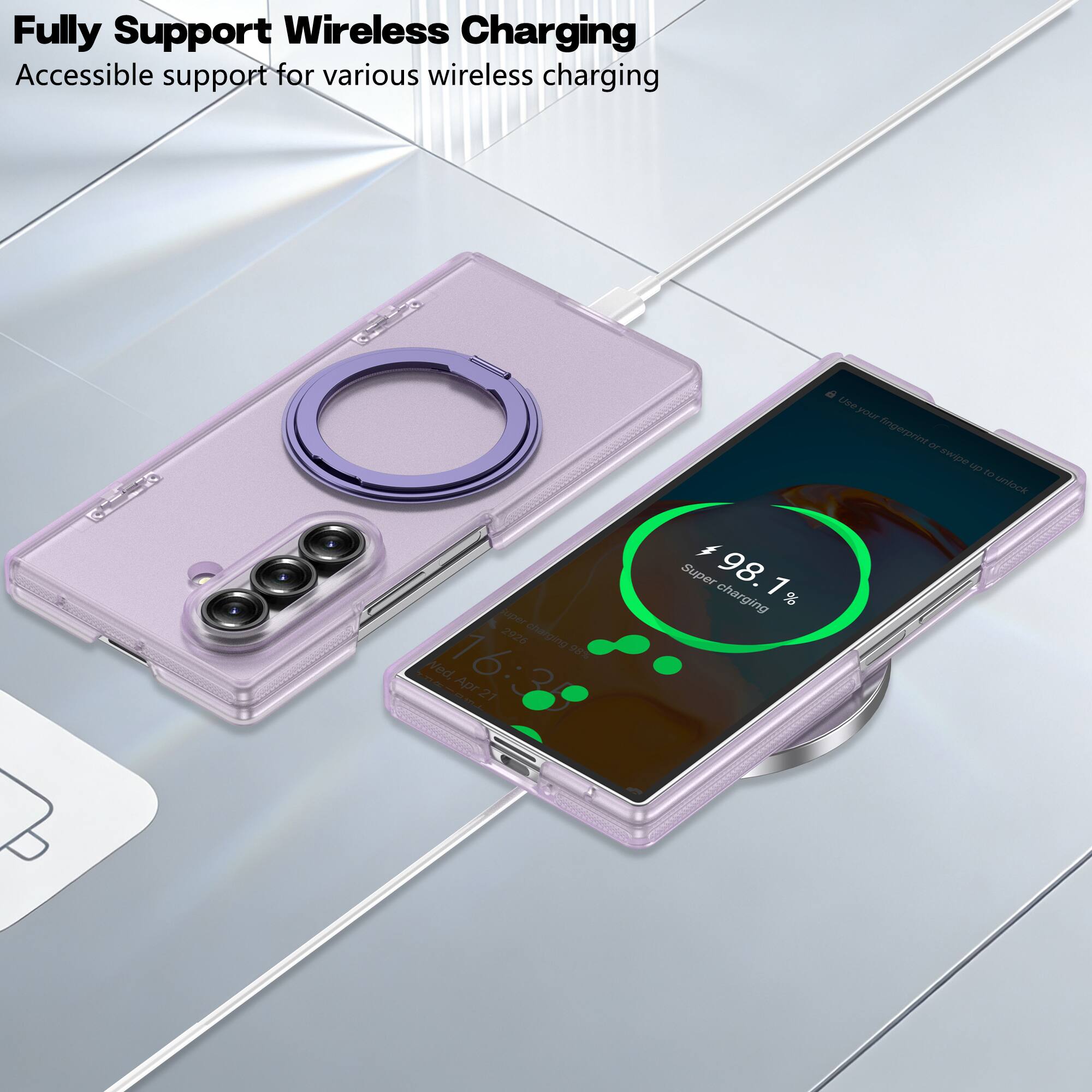 Fully Support Wireless Charging  
Accessible support for various wireless charging  

Super 98.1% charging  

Wed, 16:34 Apr 21