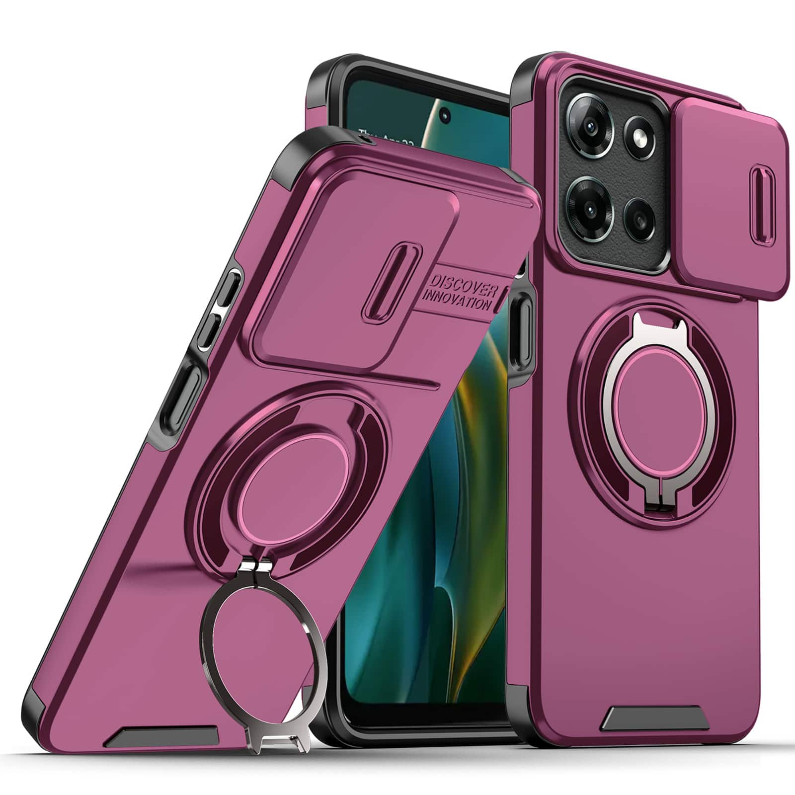 UUCOVER - Magnetic Case for Motorola G Power 2025/2026 & Moto G Play 2025 with Slide Lens Cover, 360° Ring Stand Drop-Proof Cover - Cherryred price history on PriceWatchPro