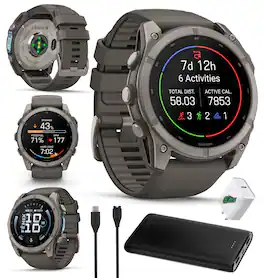 Garmin - Fenix 9 51mm Titanium Multisport GPS Smartwatch Pebble Gray Bundle - Titanium - (2024)
