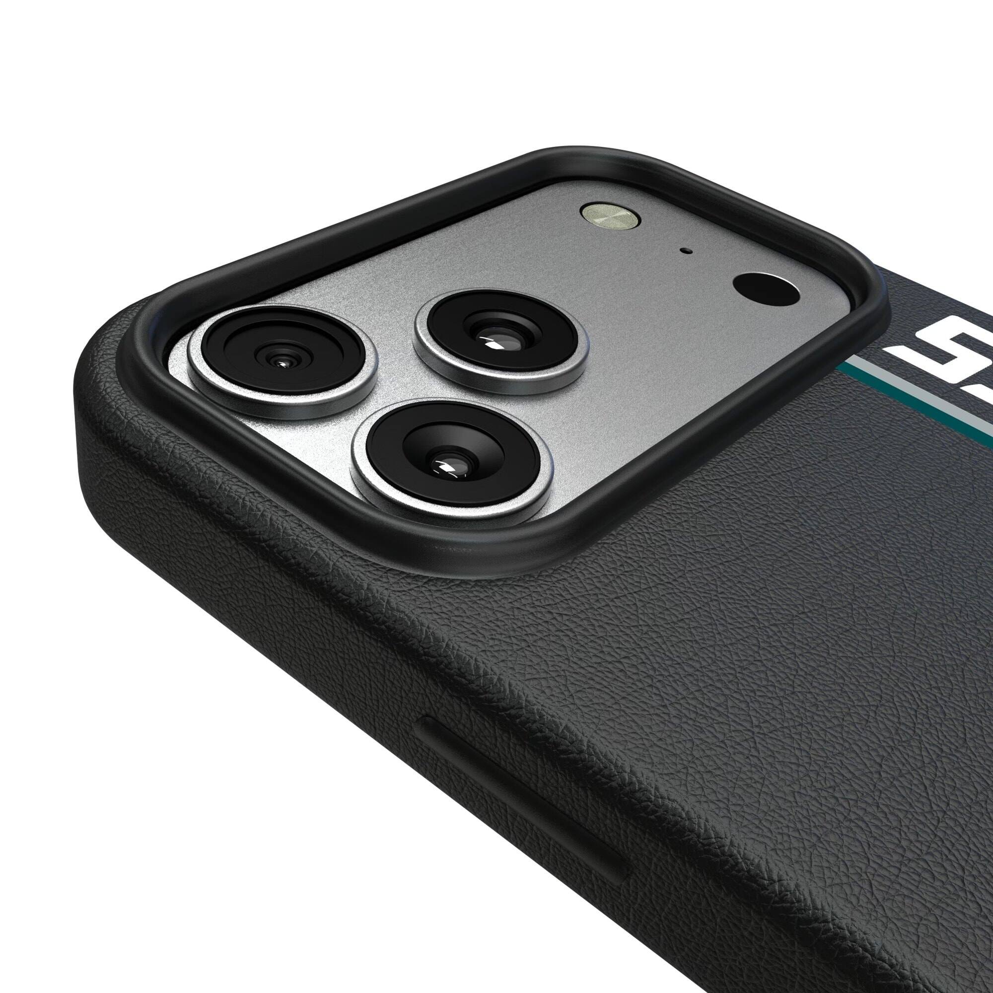 Alt View 2. Keyscaper - Philadelphia Eagles iPhone Magnetic Bump Case - 15 Pro - Black.