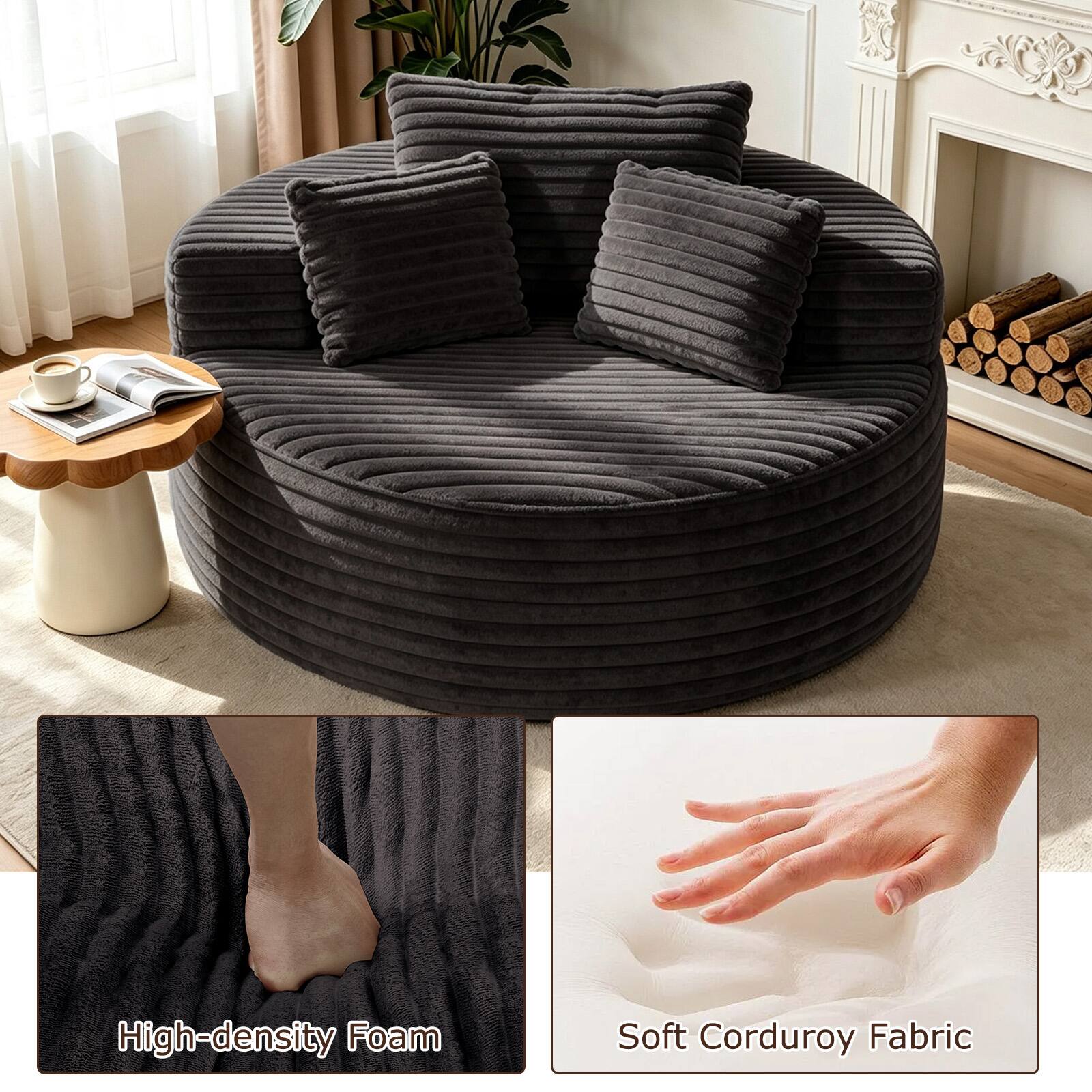 High-density Foam  
Soft Corduroy Fabric