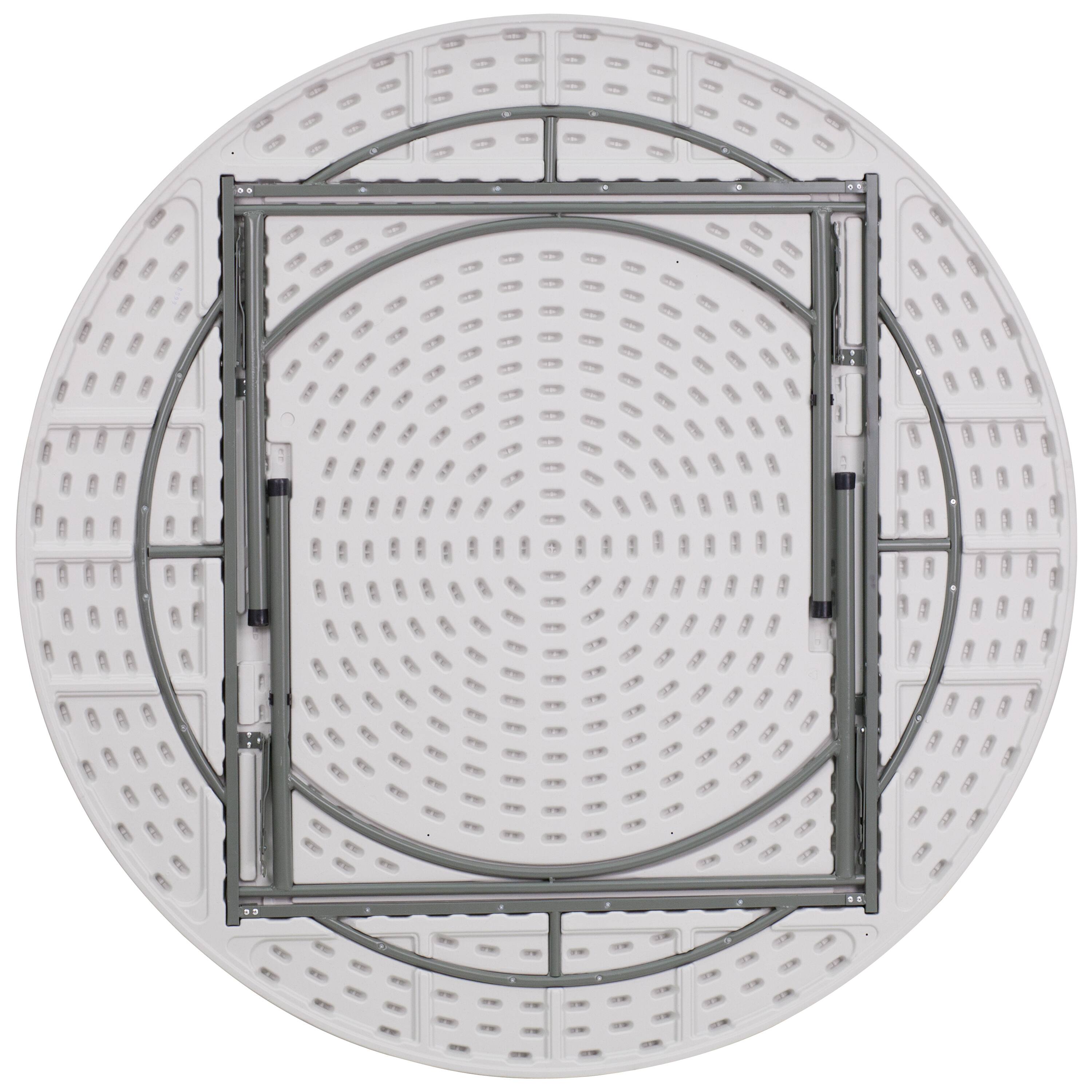 Alt View 14. Alamont Home - Kathryn 6-Foot Round Granite White Plastic Folding Table - Banquet / Event Folding Table - Granite White.