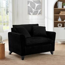 GOODSILO - Comfortable Single Sofa Chair with Backrest & Armrests - Living Room & Bedroom Accent - Black