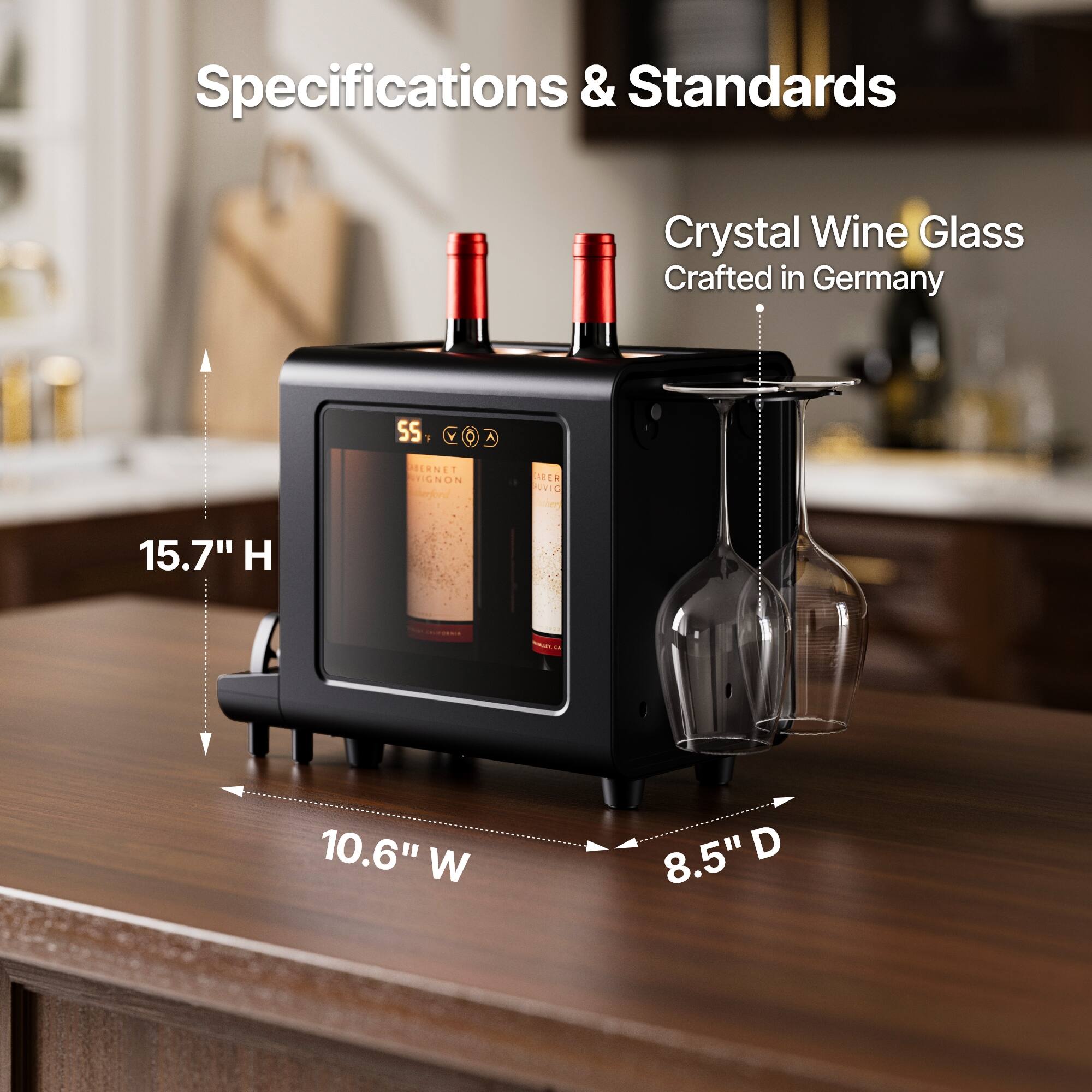 Specifications & Standards

Crystal Wine Glass Crafted in Germany

15.7" H  
10.6" W  
8.5" D