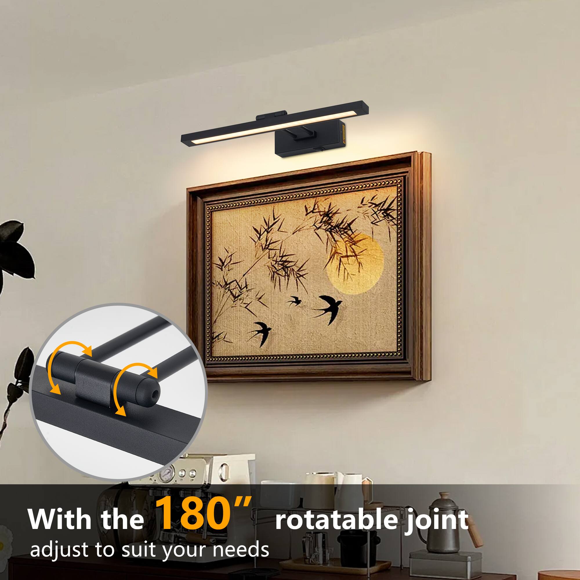 With the 180° rotatable joint adjust to suit your needs