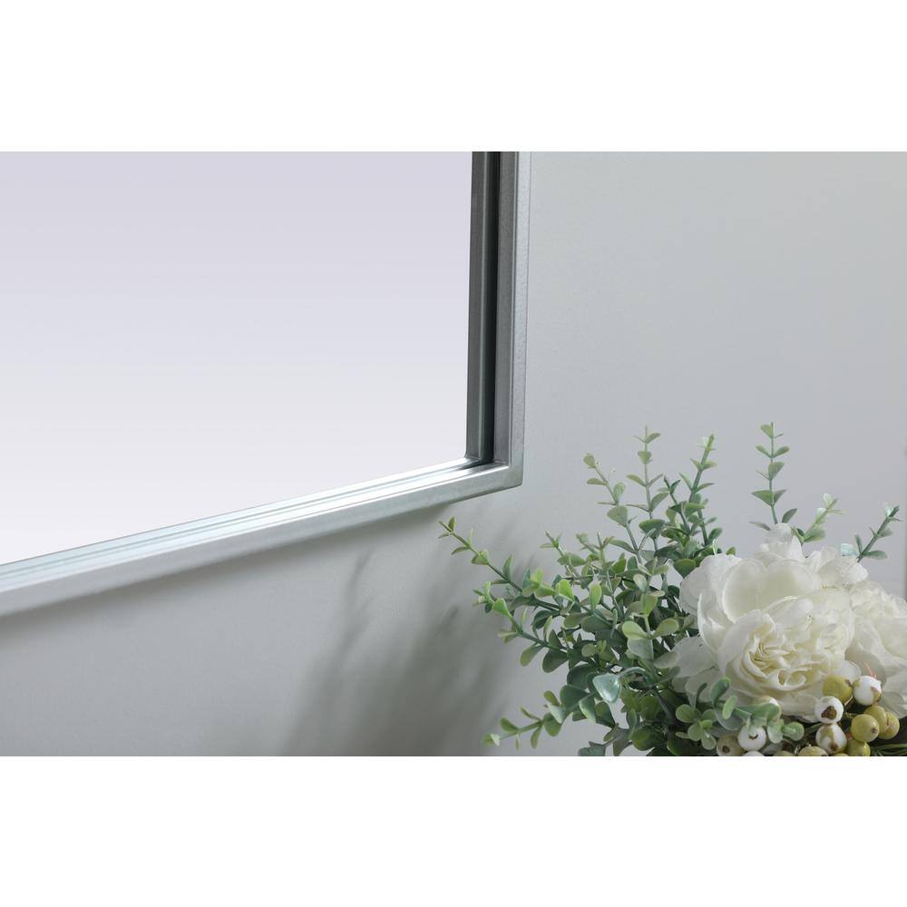 Back. Elegant Decor - Metal Frame Arch Mirror 33x24 Inch in Silver - Silver.
