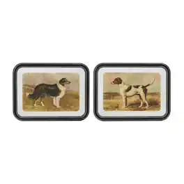 BreeBe - Framed Country Dog Print (Set of 2) - Brown, Black