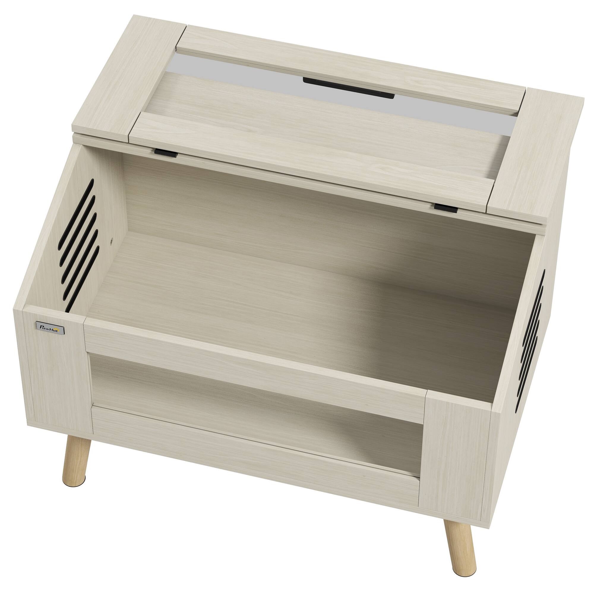 Alt View 5. Pawhut - Reptile Terrarium 30 Gallon Top Opening Tank with Glass Windows, Air Ventilations, Wooden Hamster Cage.