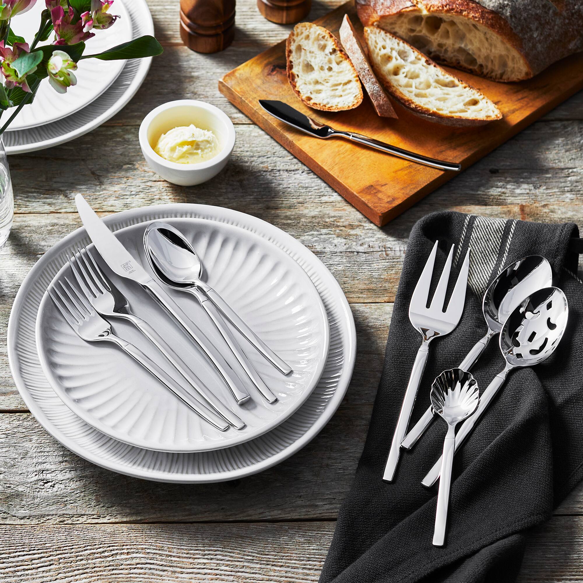 Alt View 1. ZWILLING - ZWILLING Opus 65-pc 18/10 Stainless Steel Flatware Set - Stainless Steel.