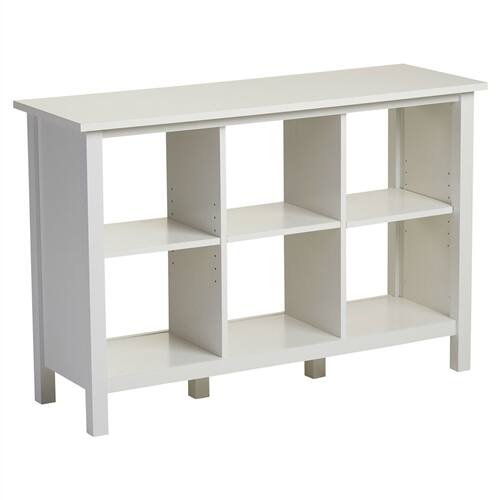 Front. Hivvago - Adjustable Shelf 6-Cube Bookcase Storage Unit Sideboard in White - White.