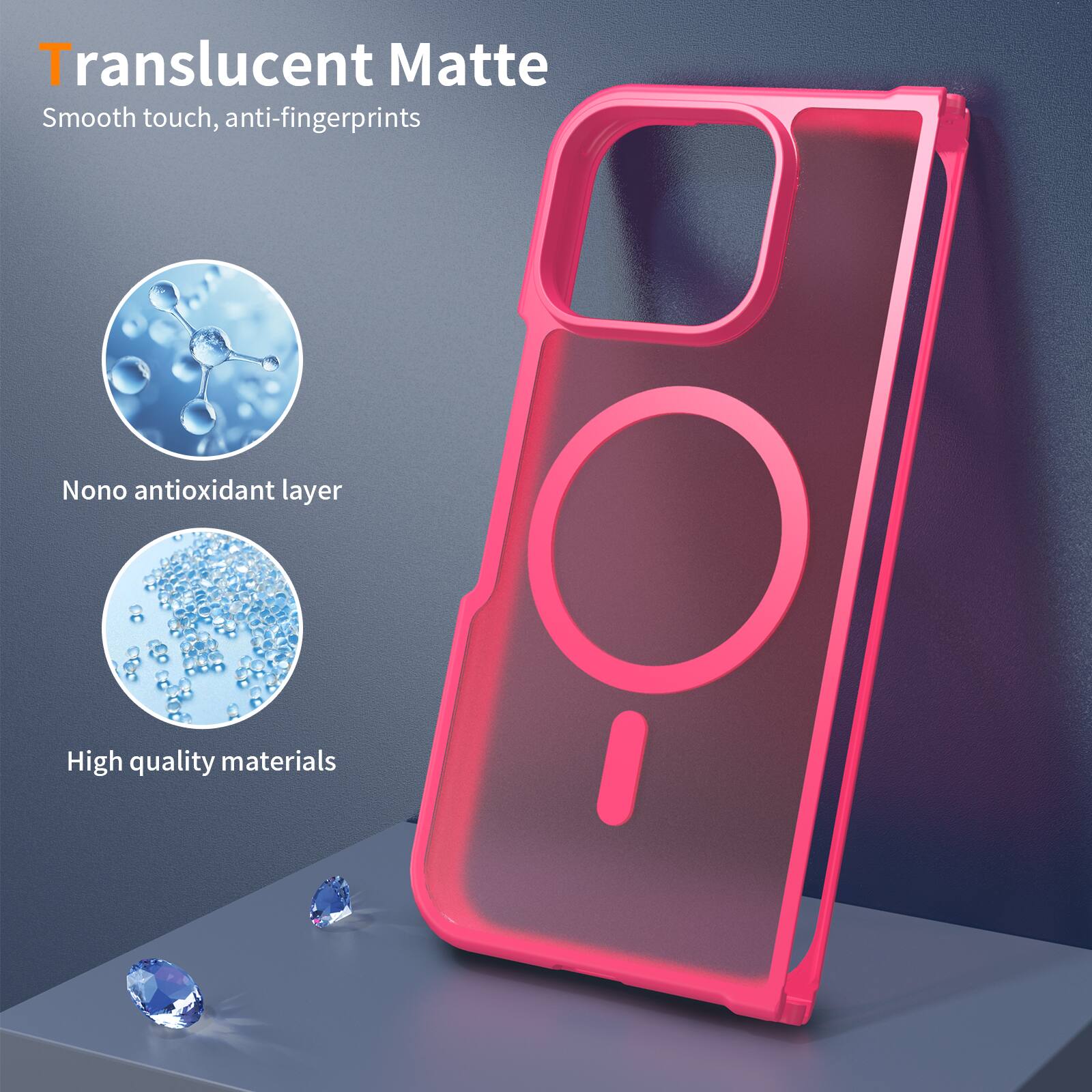 Translucent Matte  
Smooth touch, anti-fingerprints  

Nano antioxidant layer  

High quality materials