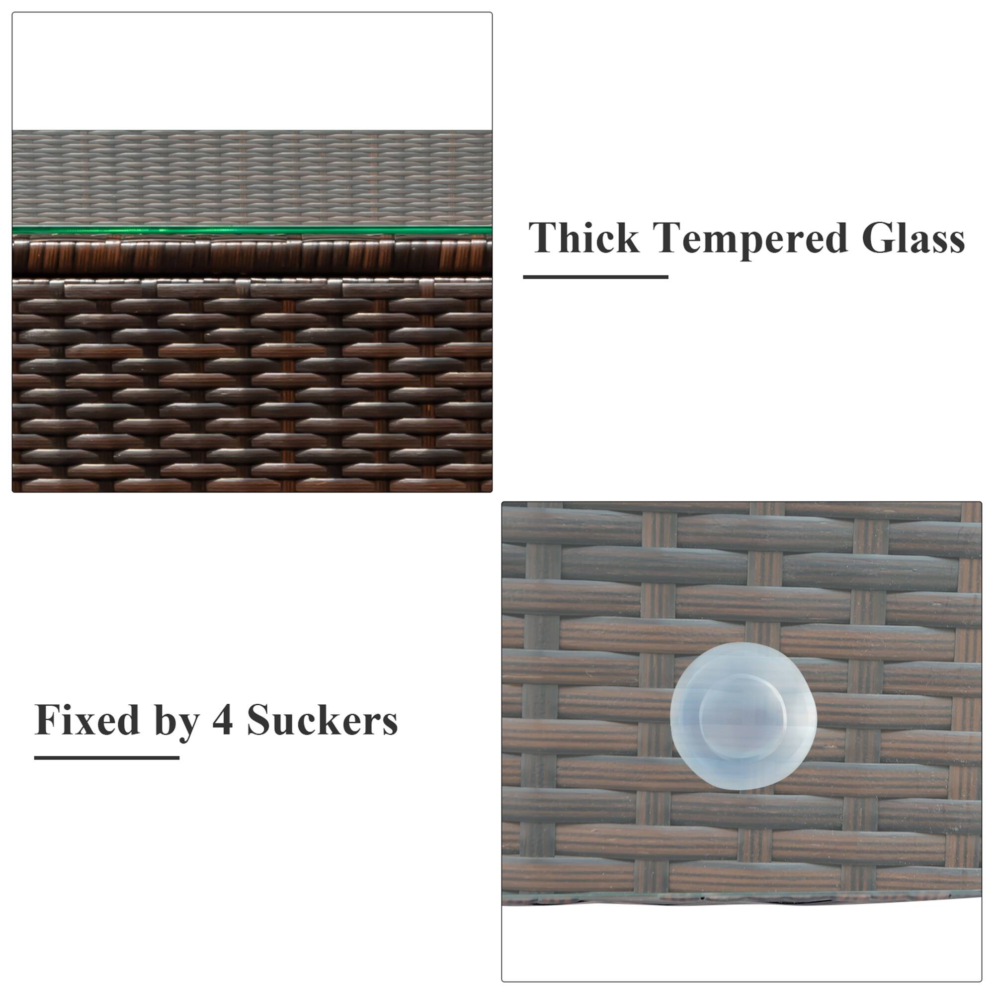 Thick Tempered Glass  
Fixed by 4 Suckers