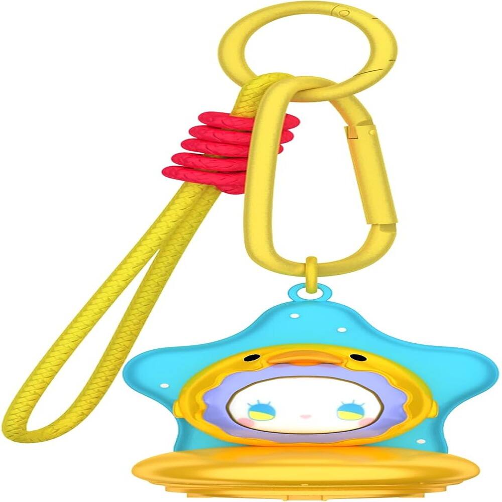 Front. RTMB - AirTag Keychain Holder Case - Kawaii Duck, Carabiner & Lanyard - Color: Duck.