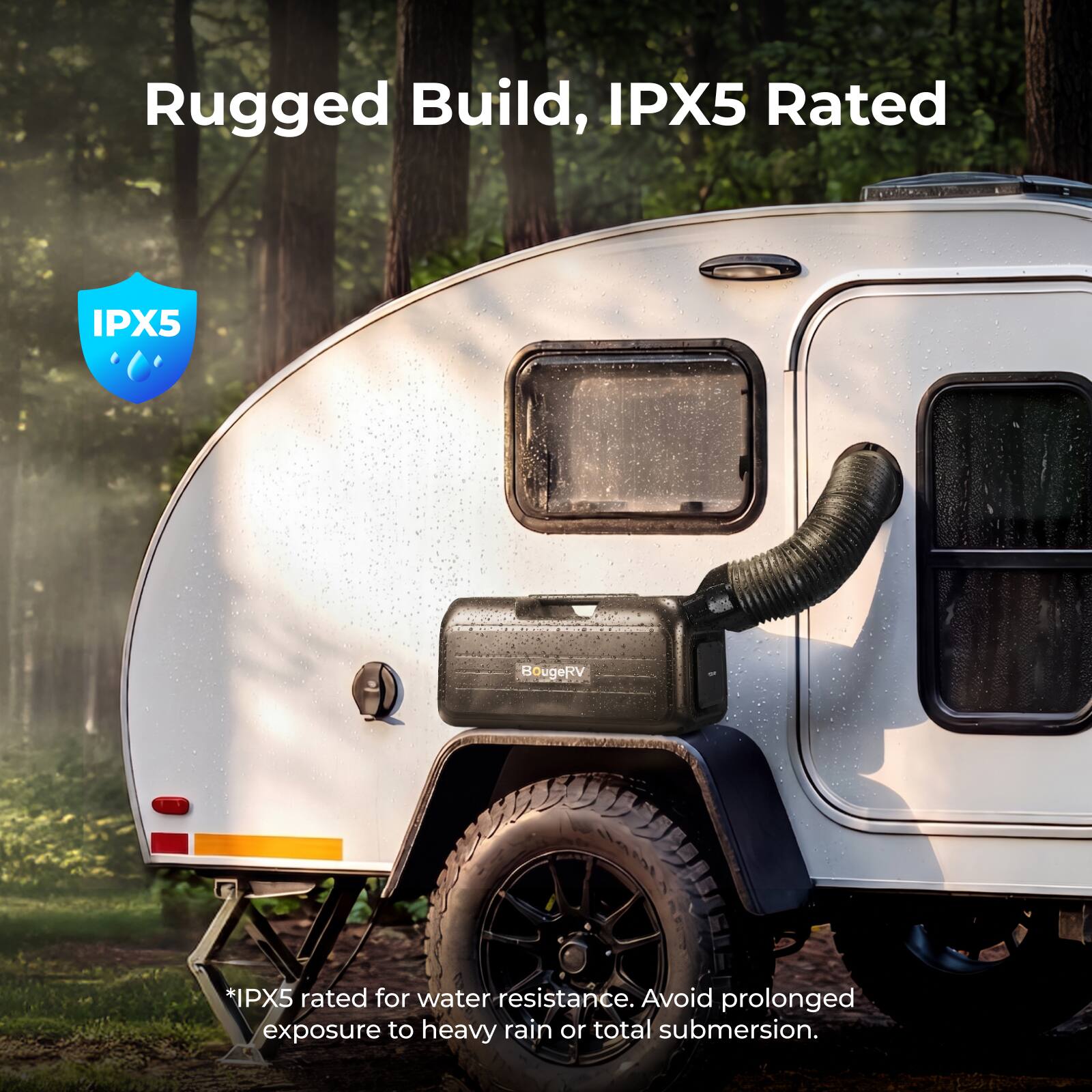 Rugged Build, IPX5 Rated

IPX5

*IPX5 rated for water resistance. Avoid prolonged exposure to heavy rain or total submersion.
