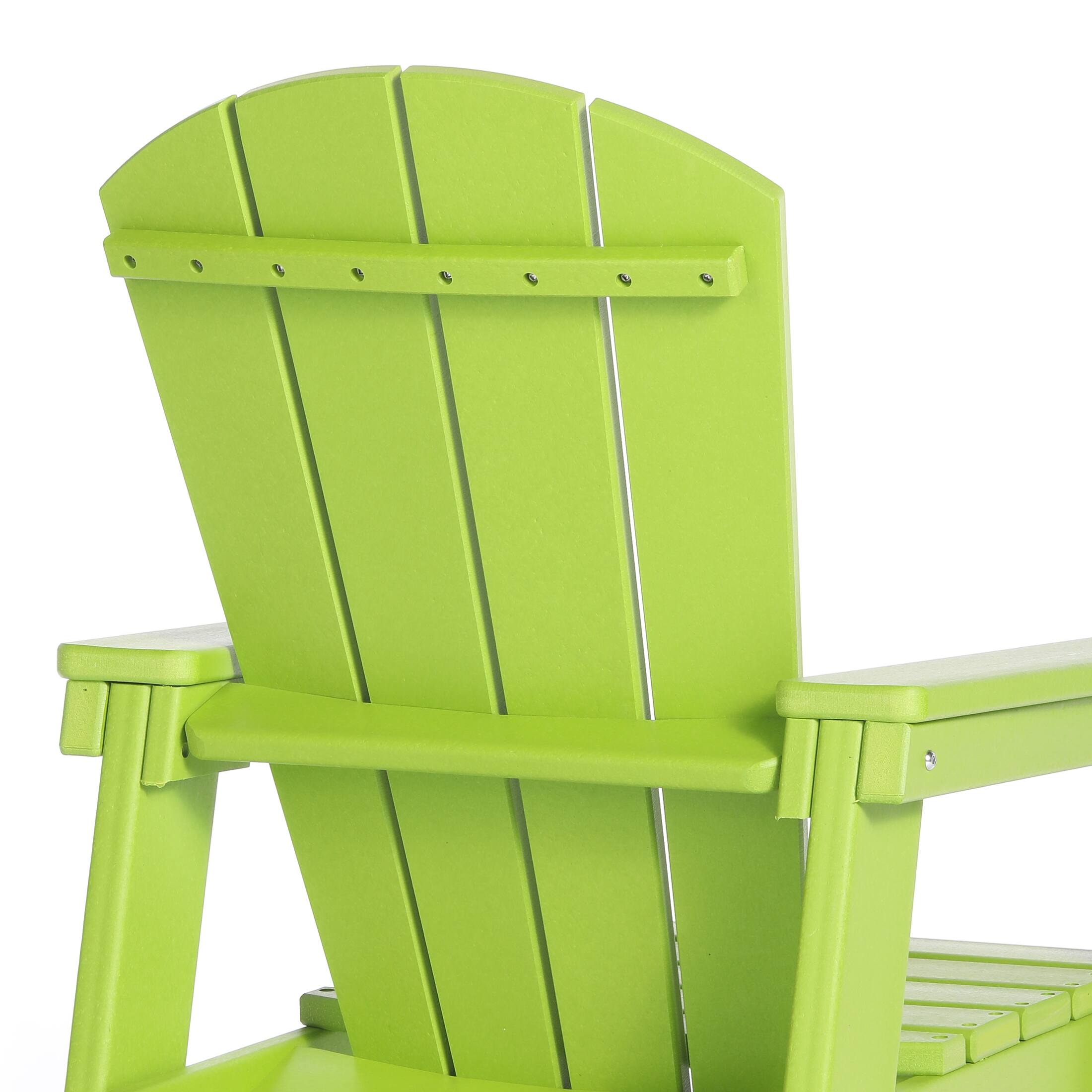 Alt View 2. WestinTrends - WestinTrends Malibu 2-Piece Kids Outdoor HDPE Adirondack Chair With Square Side Table Set - Lime.