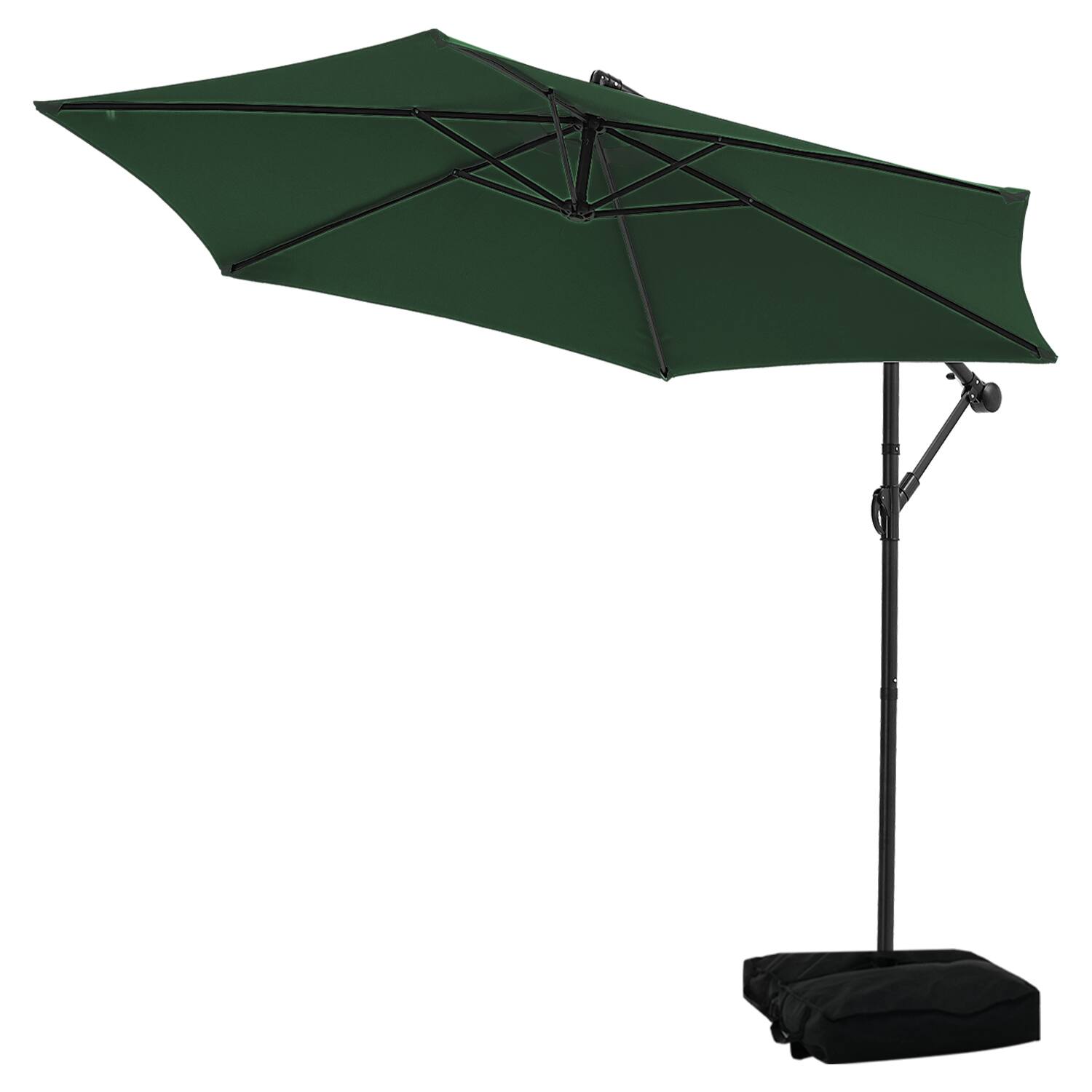 Alt View 2. Ainfox - Ainfox 10FT Outdoor Patio Yard Offset Umbrella with Cross Base for Market,Garden,Deck,Backyard,Pool - green.