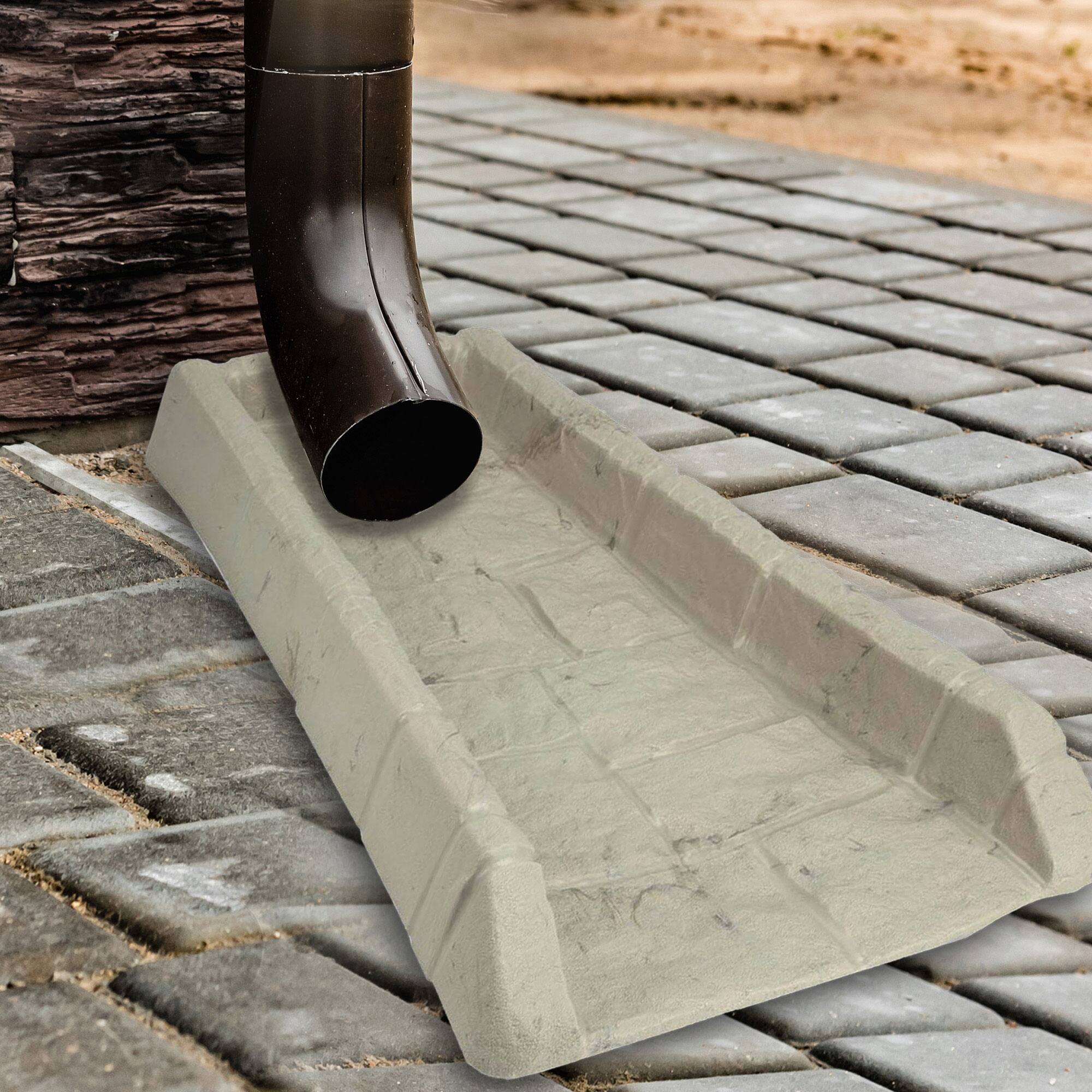 Alt View 2. Suncast - Suncast SB24 Decorative Rain Gutter Downspout Splash Block, Tan  (2 Pack) - Stone light taupe.