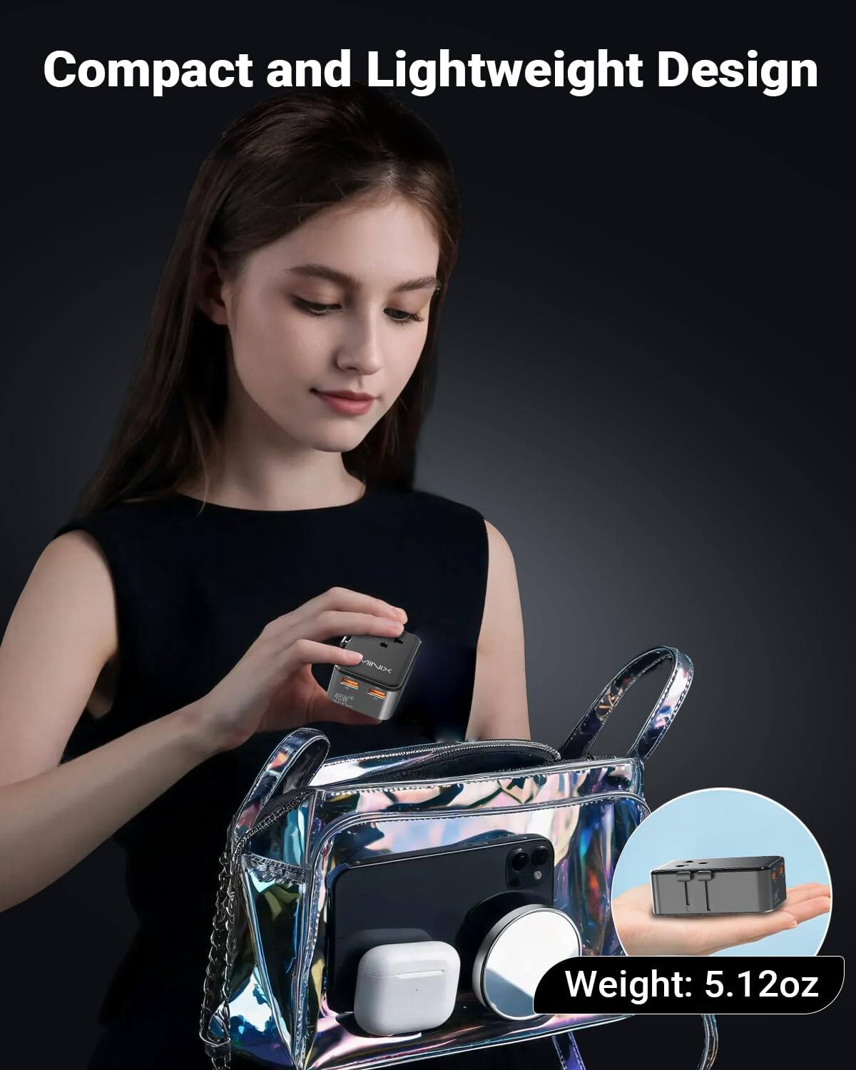 Compact and Lightweight Design  
Weight: 5.12oz