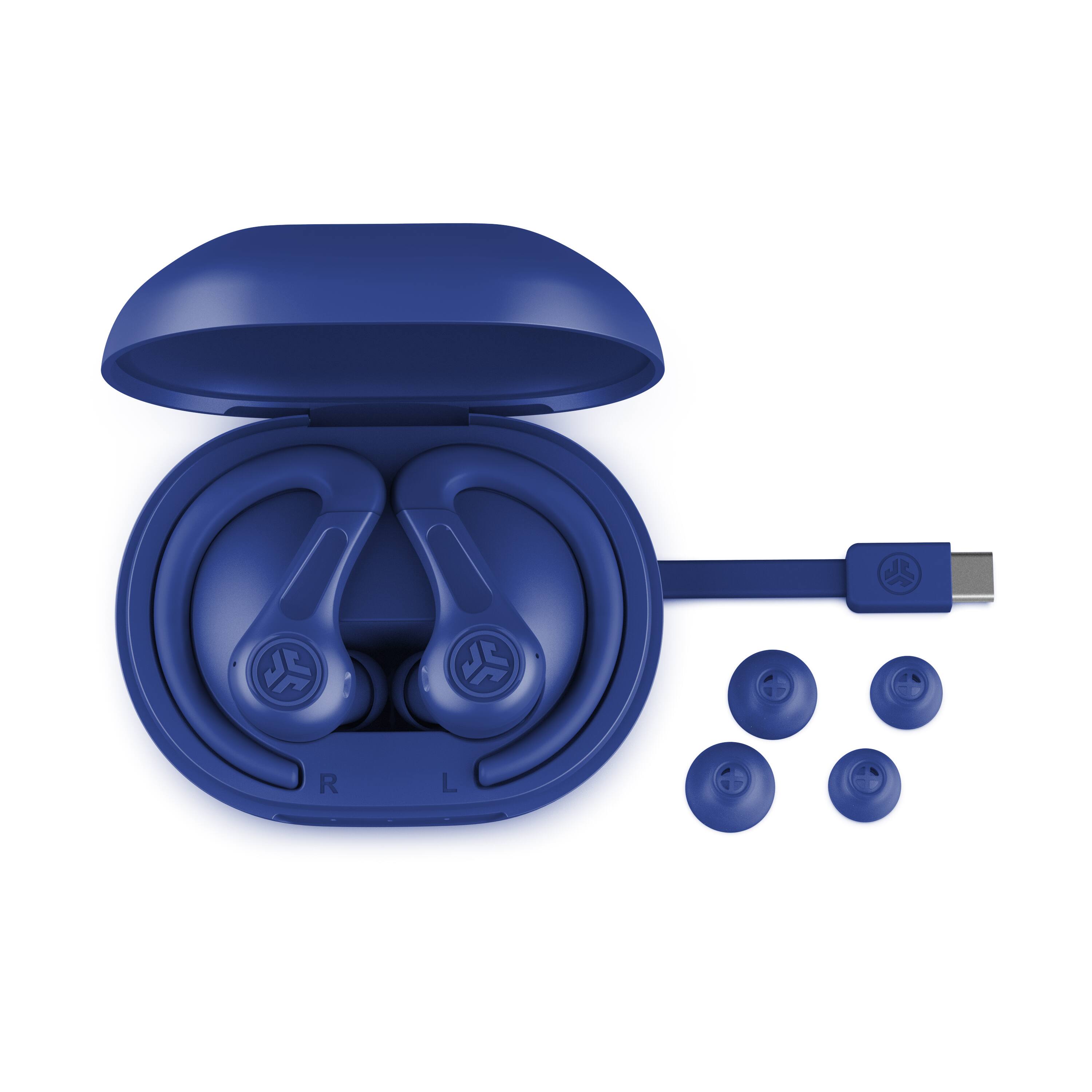 Alt View 1. JLab - JBuds Sport ANC 4 True Wireless Earbuds - Cobalt.