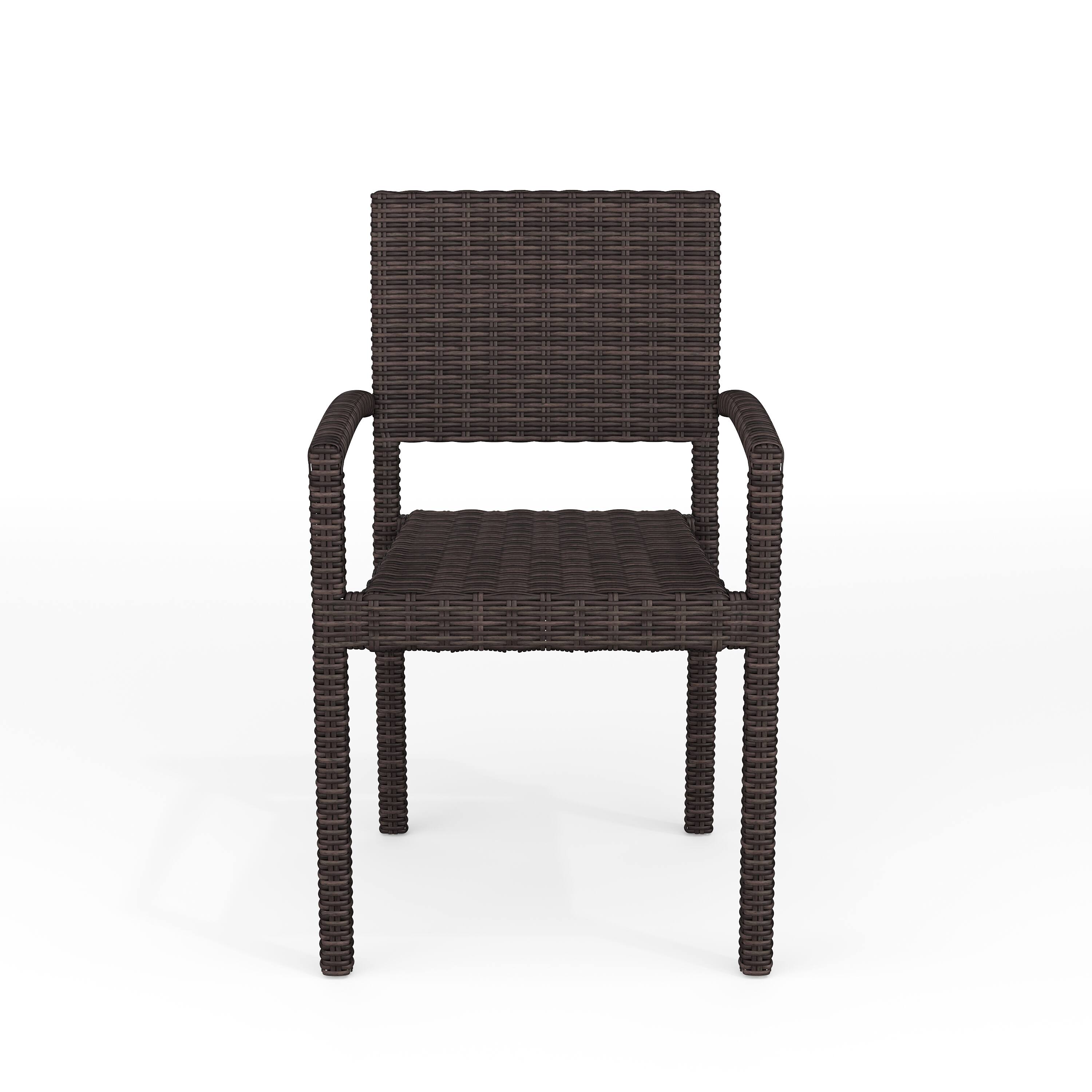 Alt View 10. Martha Stewart - Bedford Outdoor Rattan Wicker Stackable Dining Armchair - Brown.