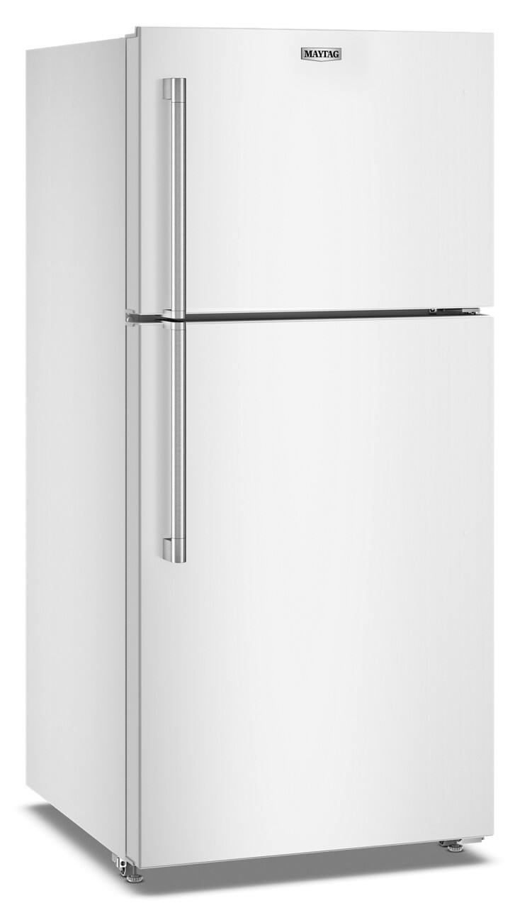Angle. Maytag - 19 Cu. Ft. Top-Freezer Refrigerator with Garage Mode - White.