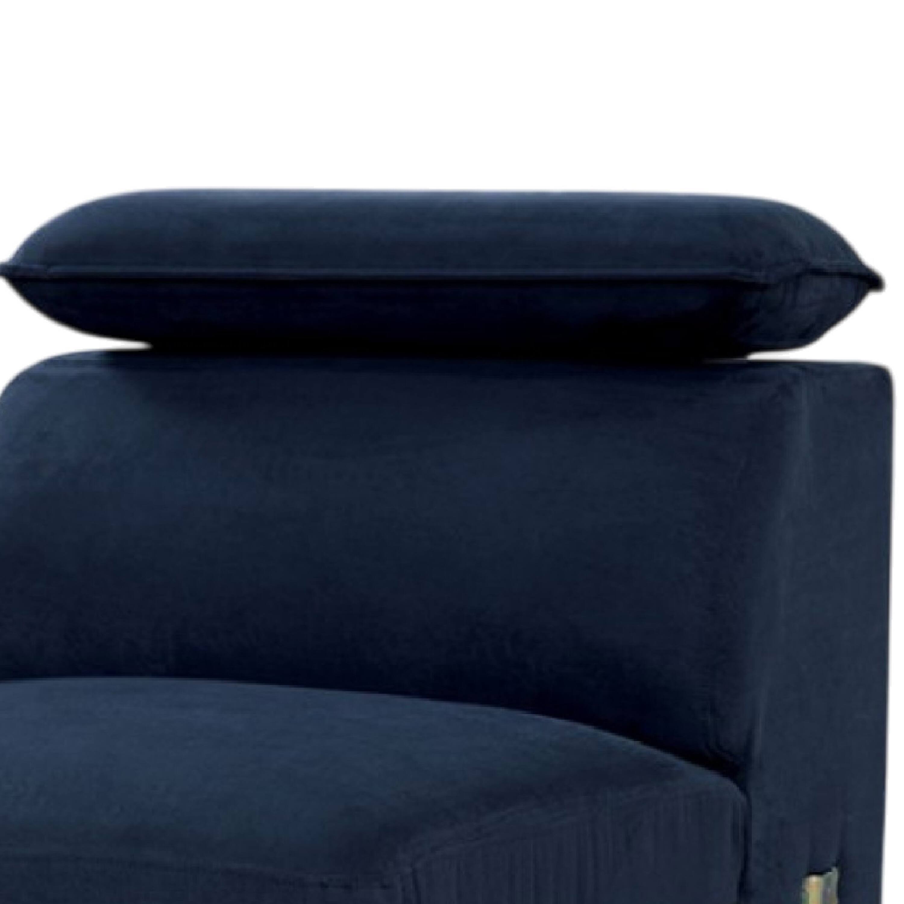 Alt View 2. Manhattan Lane - Panie Modular Armless Lounge Chair, Adjustable Headrest - Navy Blue, Black.