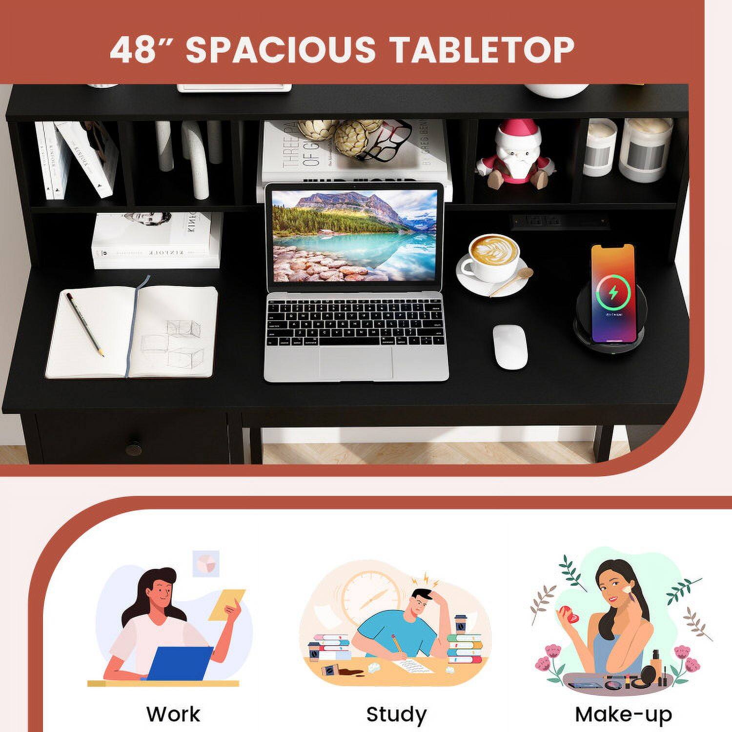 48" SPACIOUS TABLETOP

Work  
Study  
Make-up