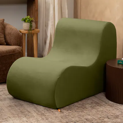 Front. Jaxx - Jaxx Uptown Large Modern Armless Accent Chair, Moss - Moss.