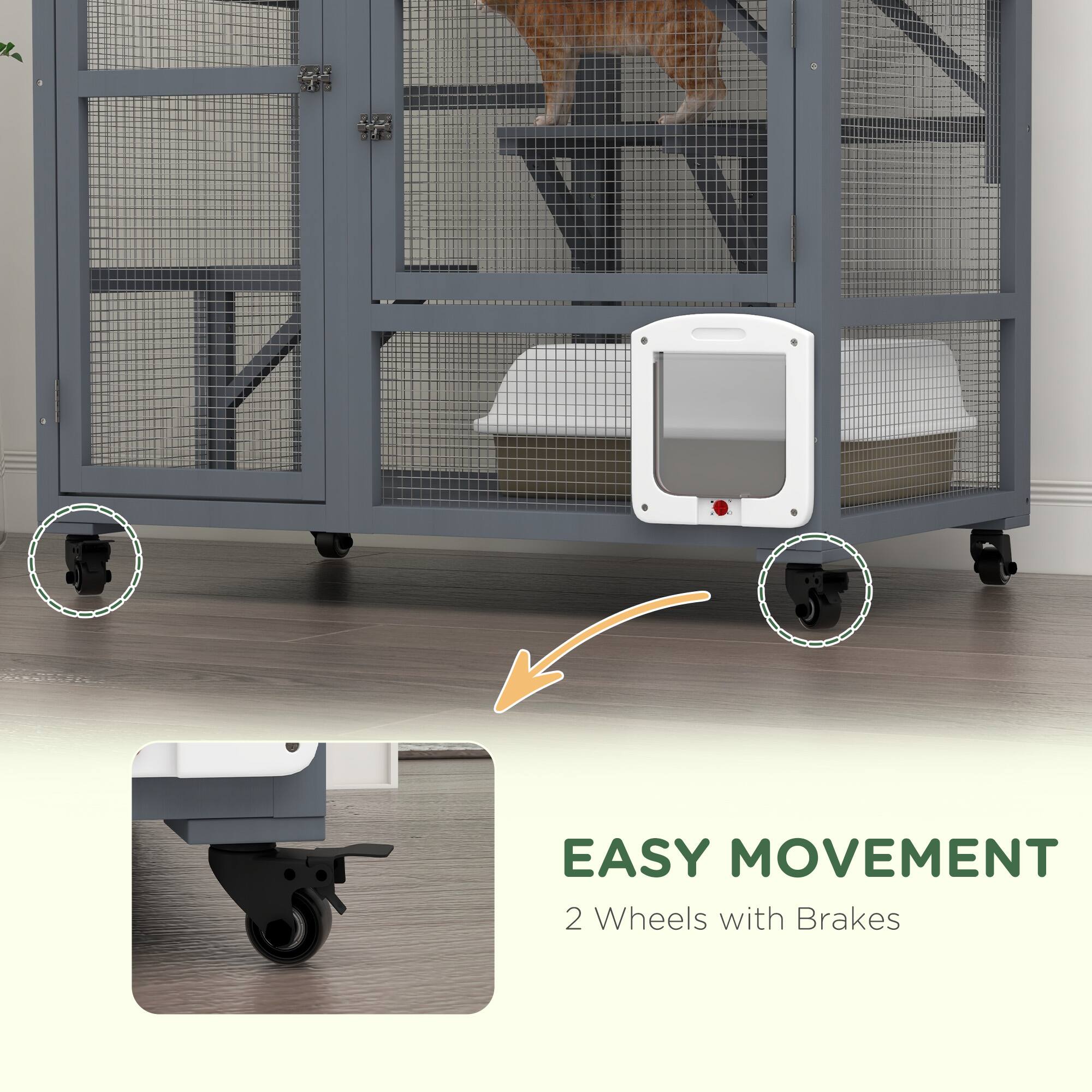 EASY MOVEMENT  
2 Wheels with Brakes