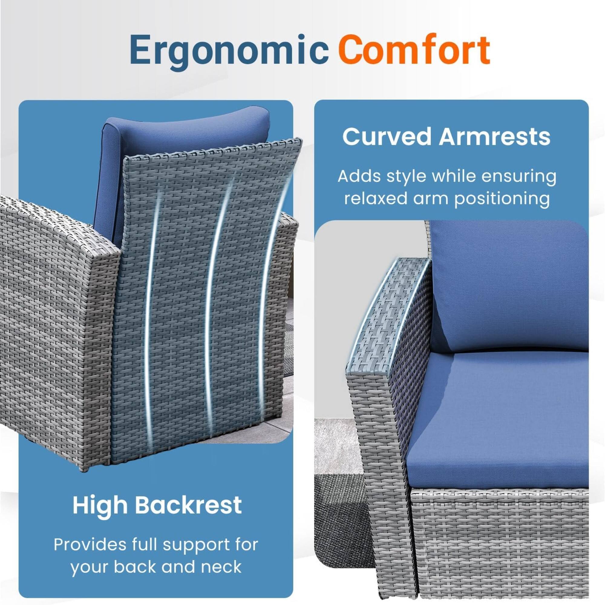 Ergonomic Comfort

Curved Armrests
Adds style while ensuring relaxed arm positioning

High Backrest
Provides full support for your back and neck