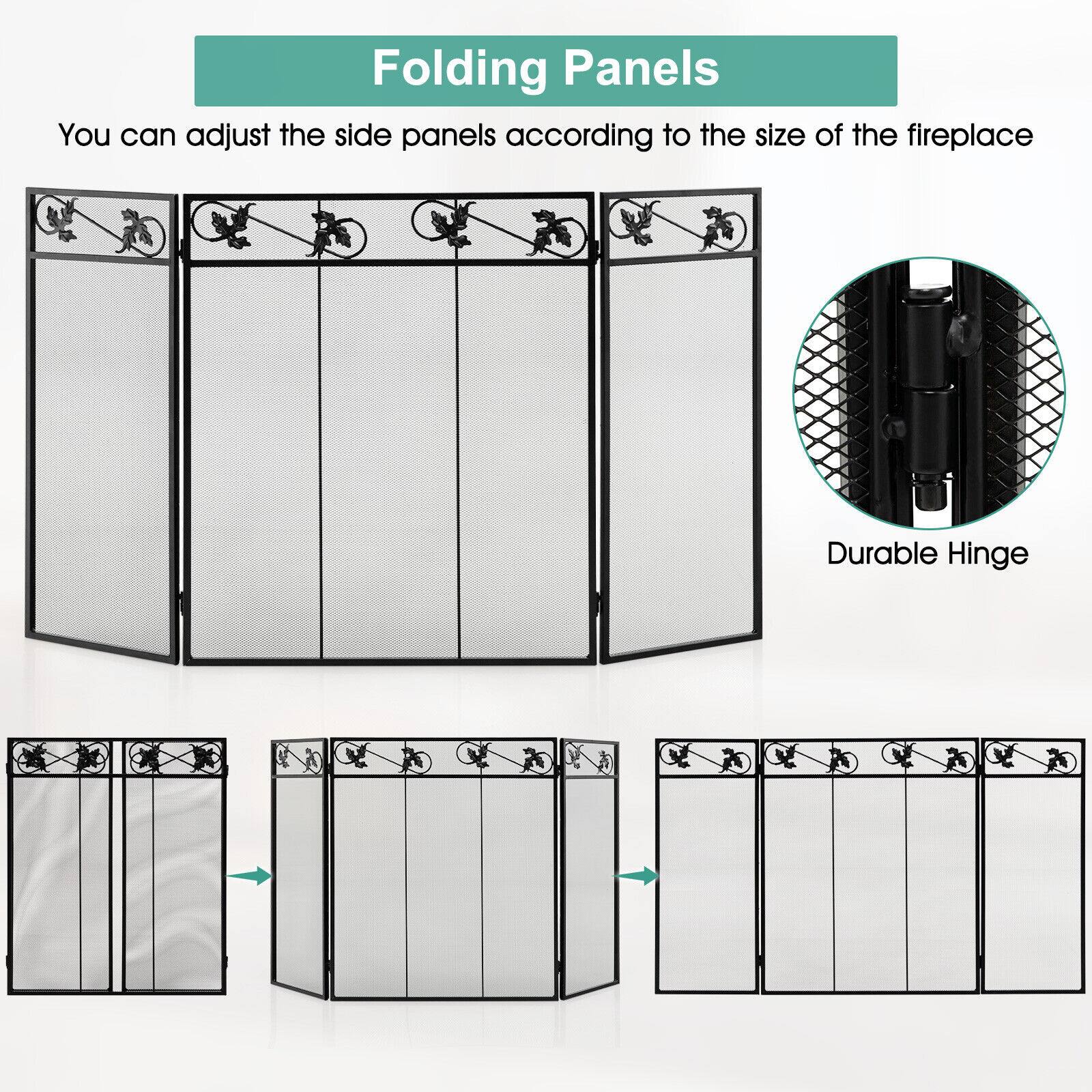 Folding Panels

You can adjust the side panels according to the size of the fireplace

Durable Hinge