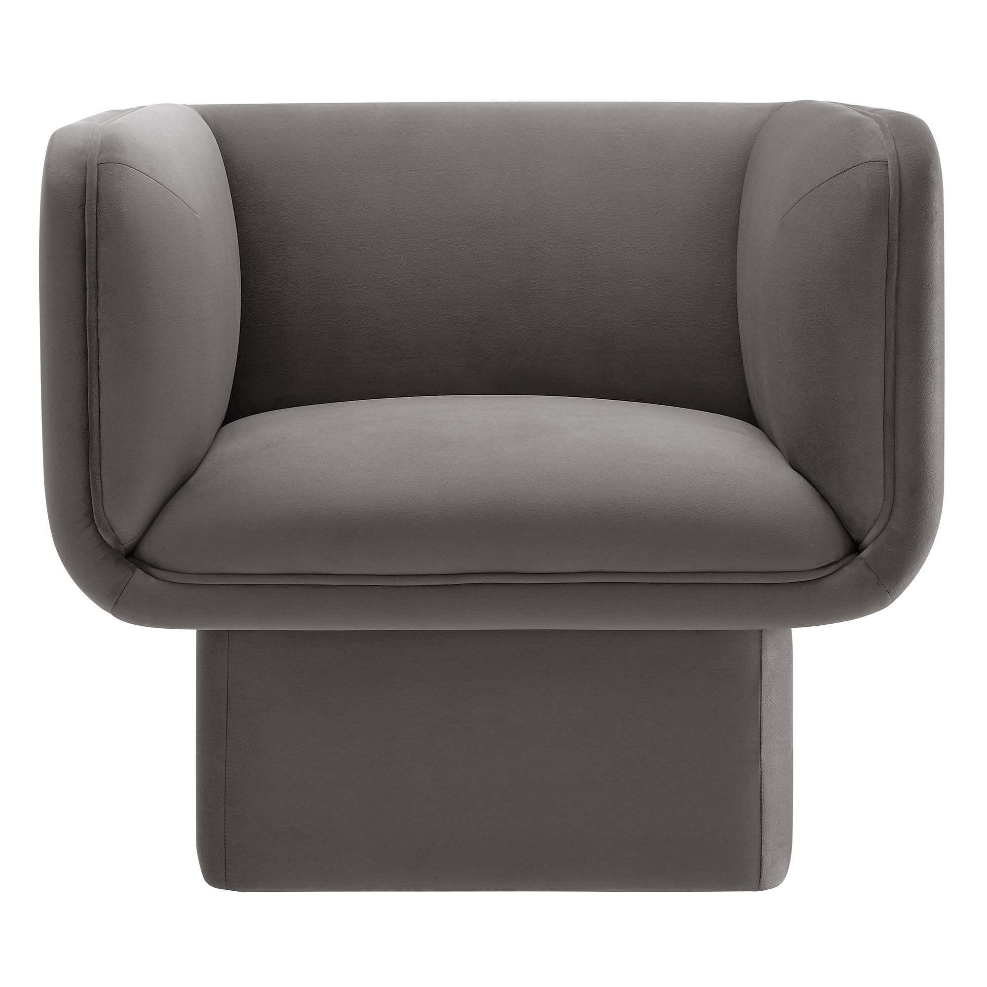 Alt View 4. Modway - Tate Performance Velvet Accent Chair by Modway - Storm Gray.