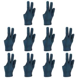 Unique Bargains - Three Fingers Pool Gloves, Billiards Left Hand Cue Sport Gloves 10pcs - Fits Women Men Billiard Shooter Carom Snooker - Dark Green