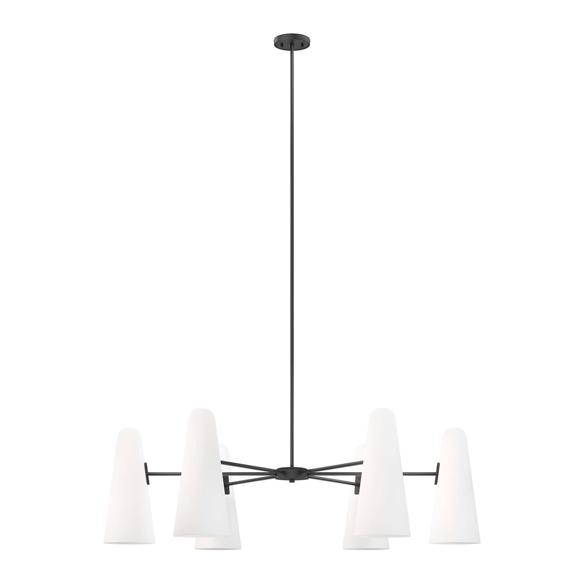 Angle. Modway - Beacon 6-Light Chandelier by Modway - Opal Black.